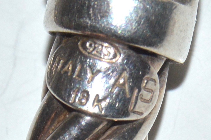 Sterling and 18K Gold Rope Earring and Necklace Set and Sterling Collar Necklace