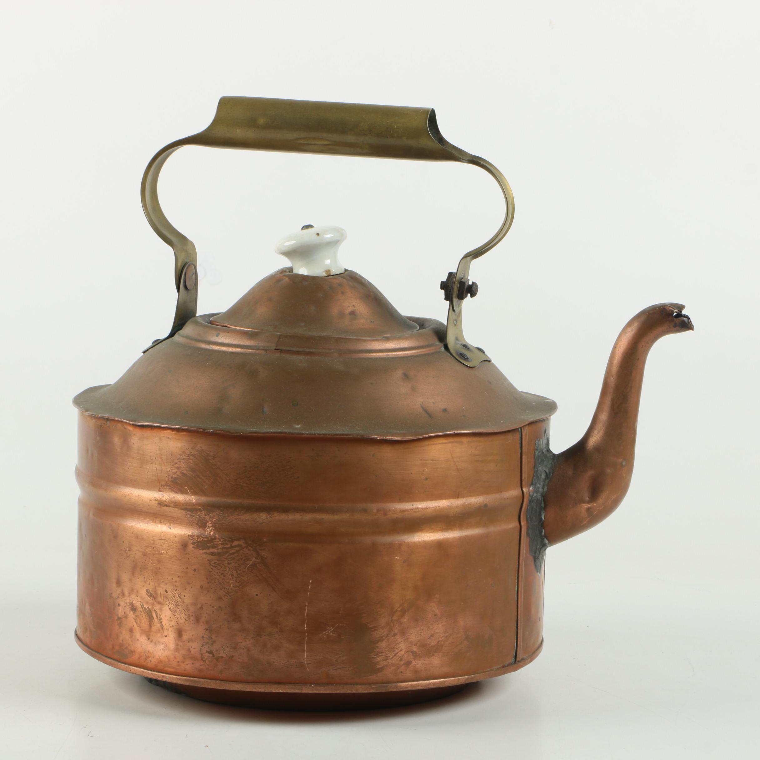 Vintage Copper Tea Kettle
