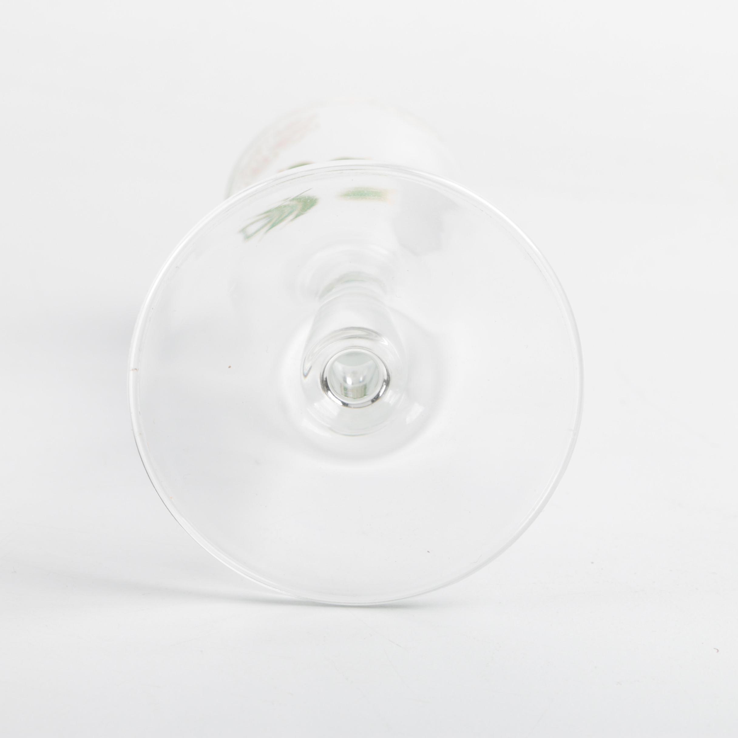 Perrier Jouet Champagne Flutes with Pink Flowers 1970s