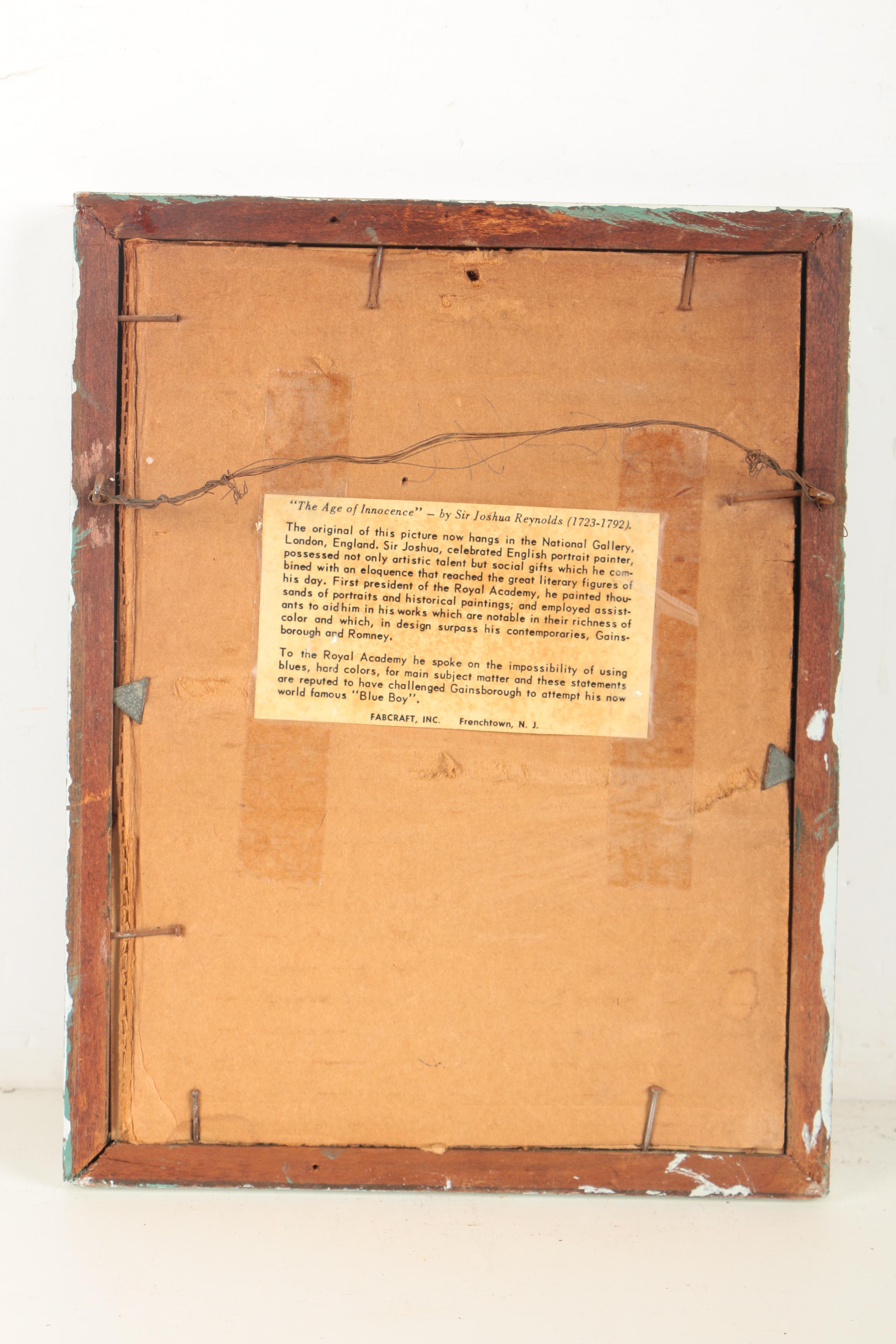 Color Rotogravure Reproduction after Thomas Gainsborough "The Blue Boy"