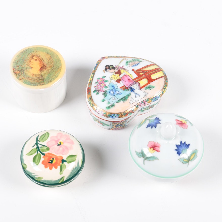 Assorted Ceramic Trinket Boxes Featuring Heinrich