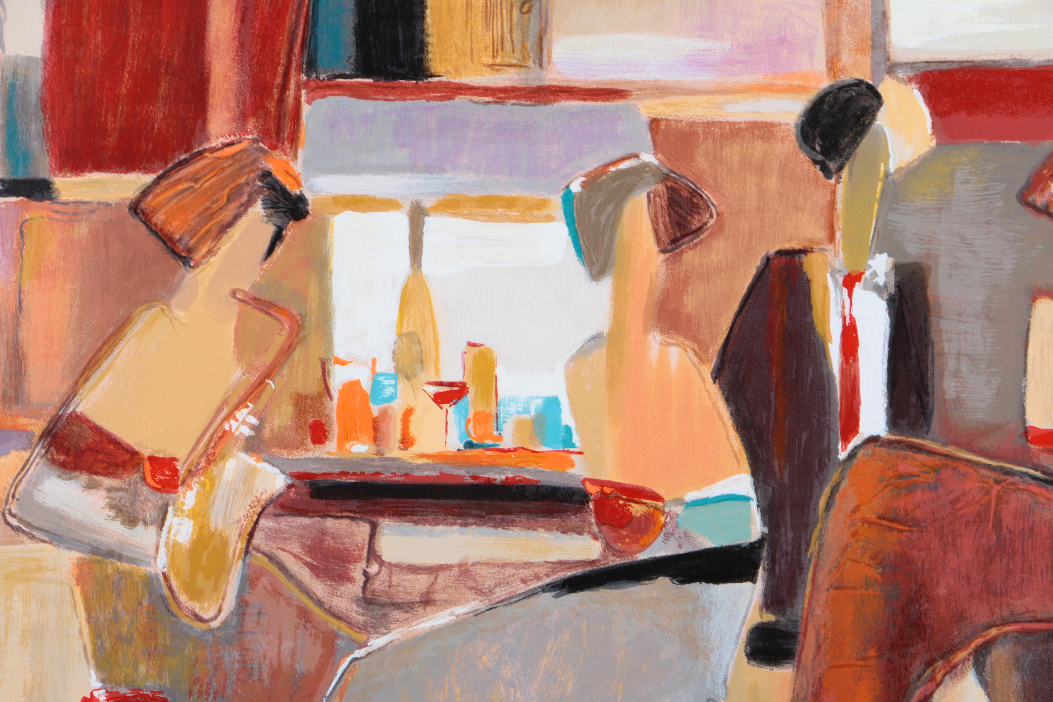 Yuri Tremler Serigraph Print on Paper "Music at the Bar"