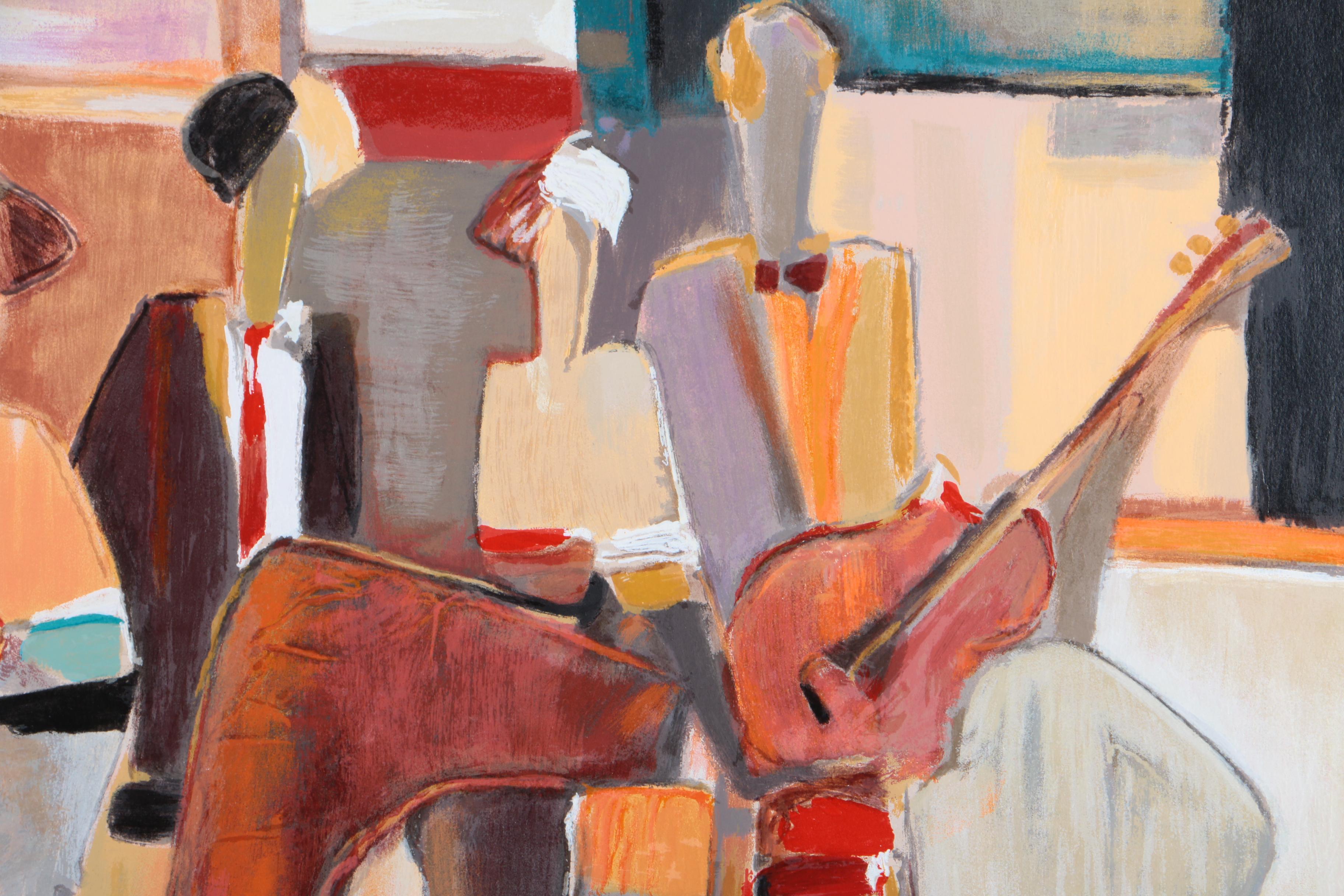 Yuri Tremler Serigraph Print on Paper "Music at the Bar"