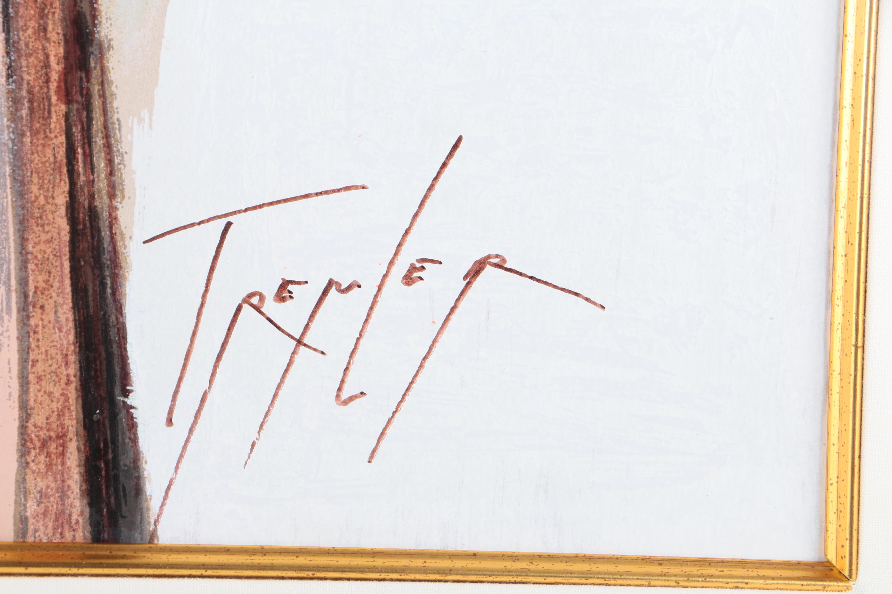 Yuri Tremler Serigraph Print on Paper "Music at the Bar"