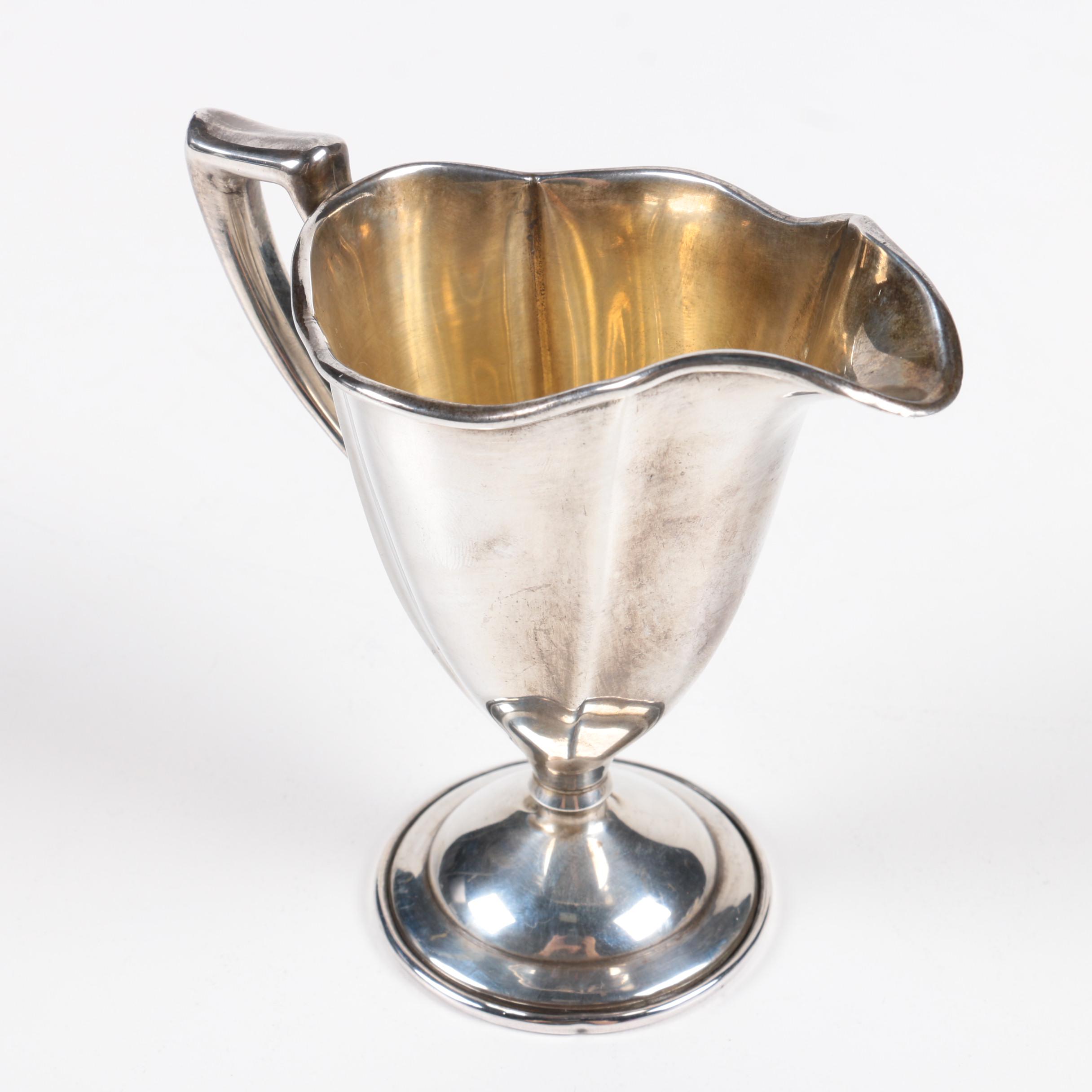 Antique W.H. Saart Co. Weighted Sterling Creamer and Sugar Bowl