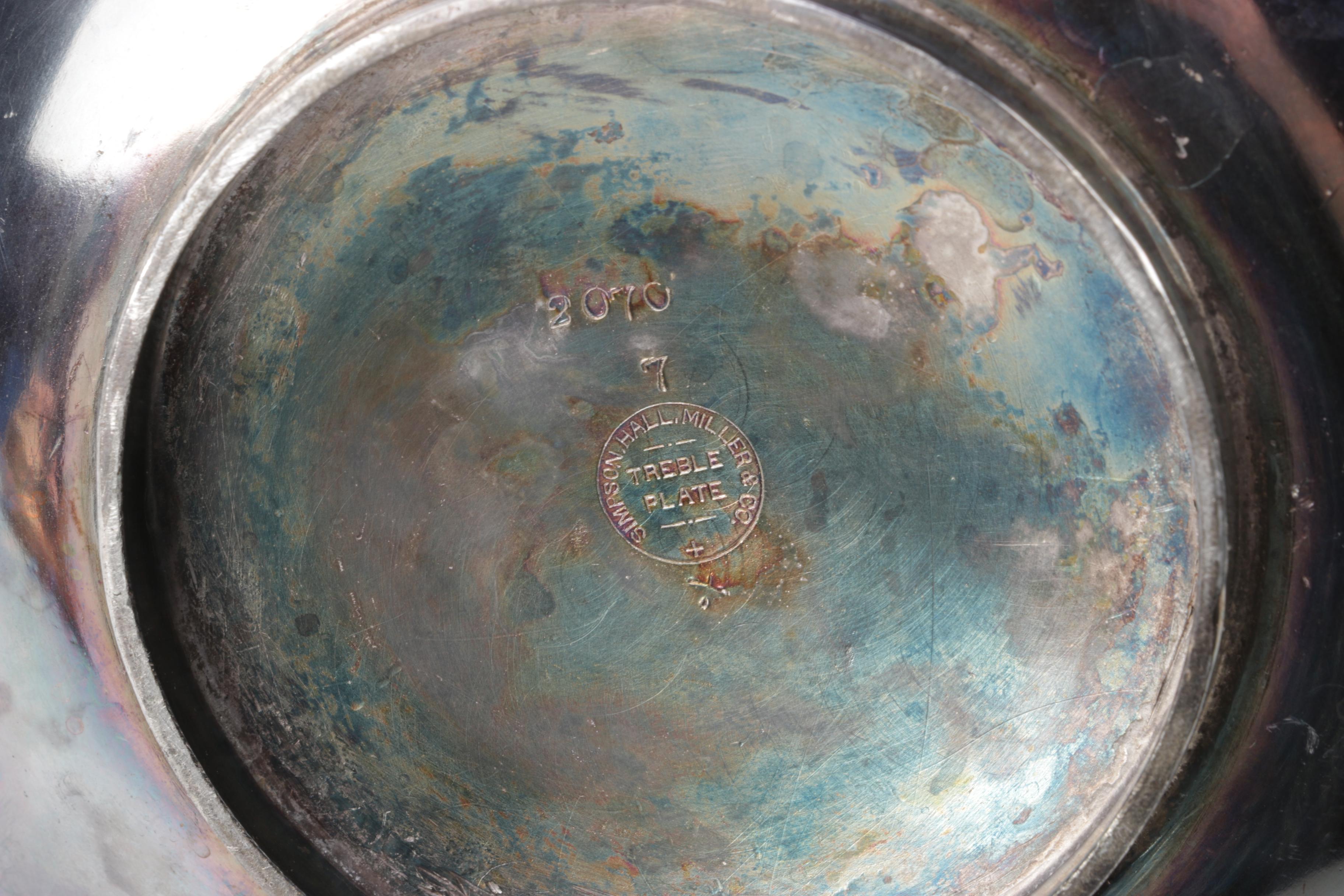 Simpson, Hall, Miller & Co. Silver-Plated Teapot with Coppercraft Guild Kettle