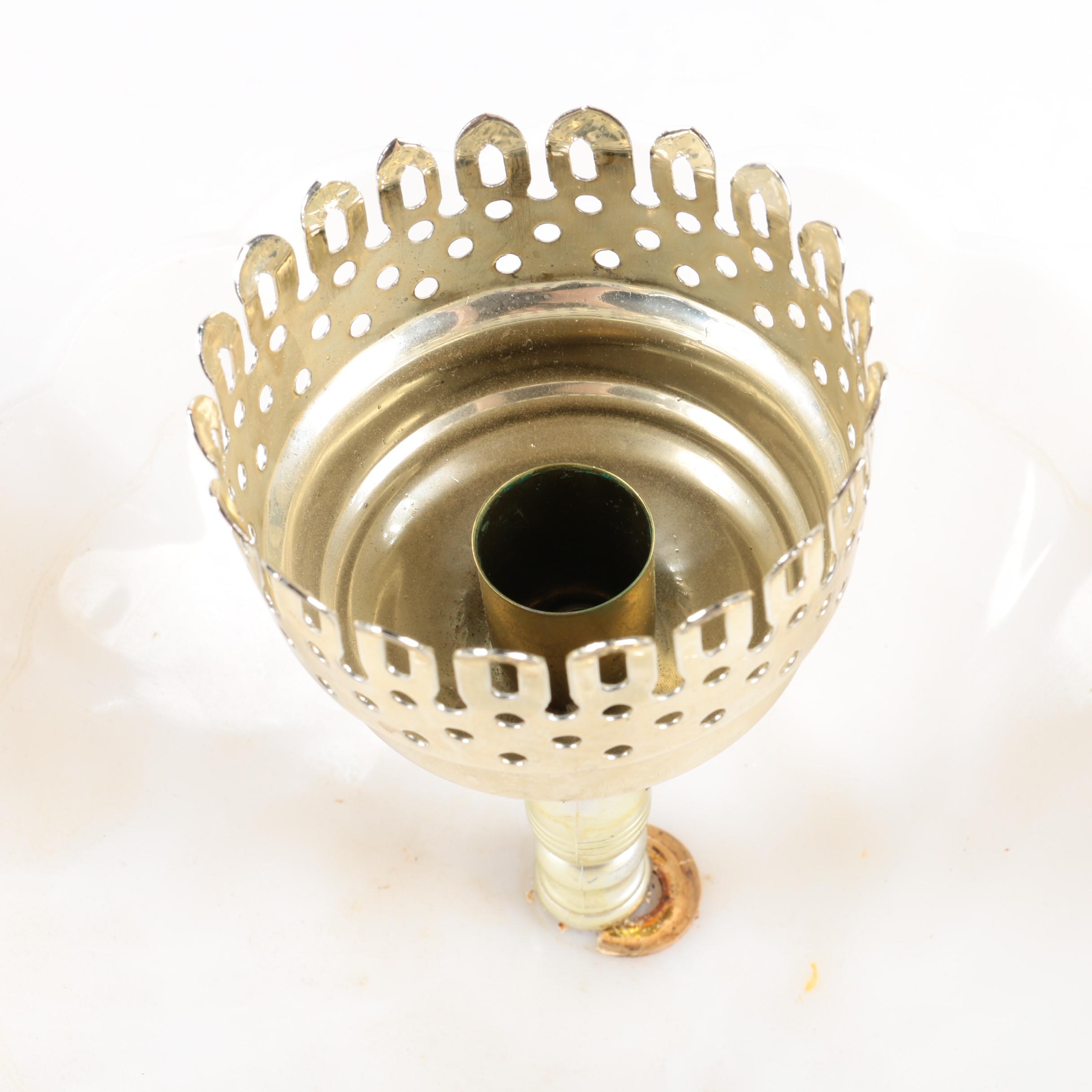 Vintage Converted Milk Glass Oil Lamp