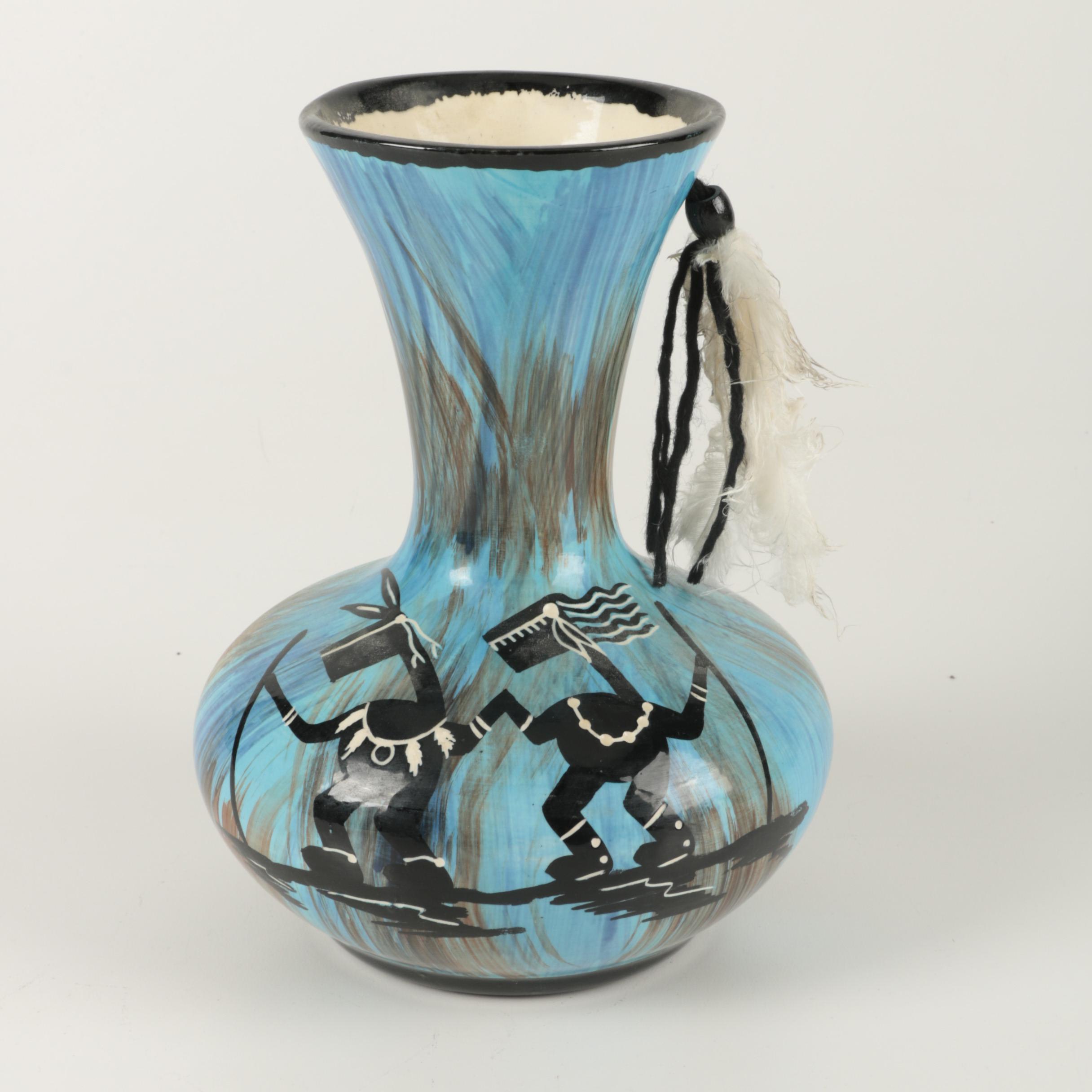 Native American Style Art Pottery Vase