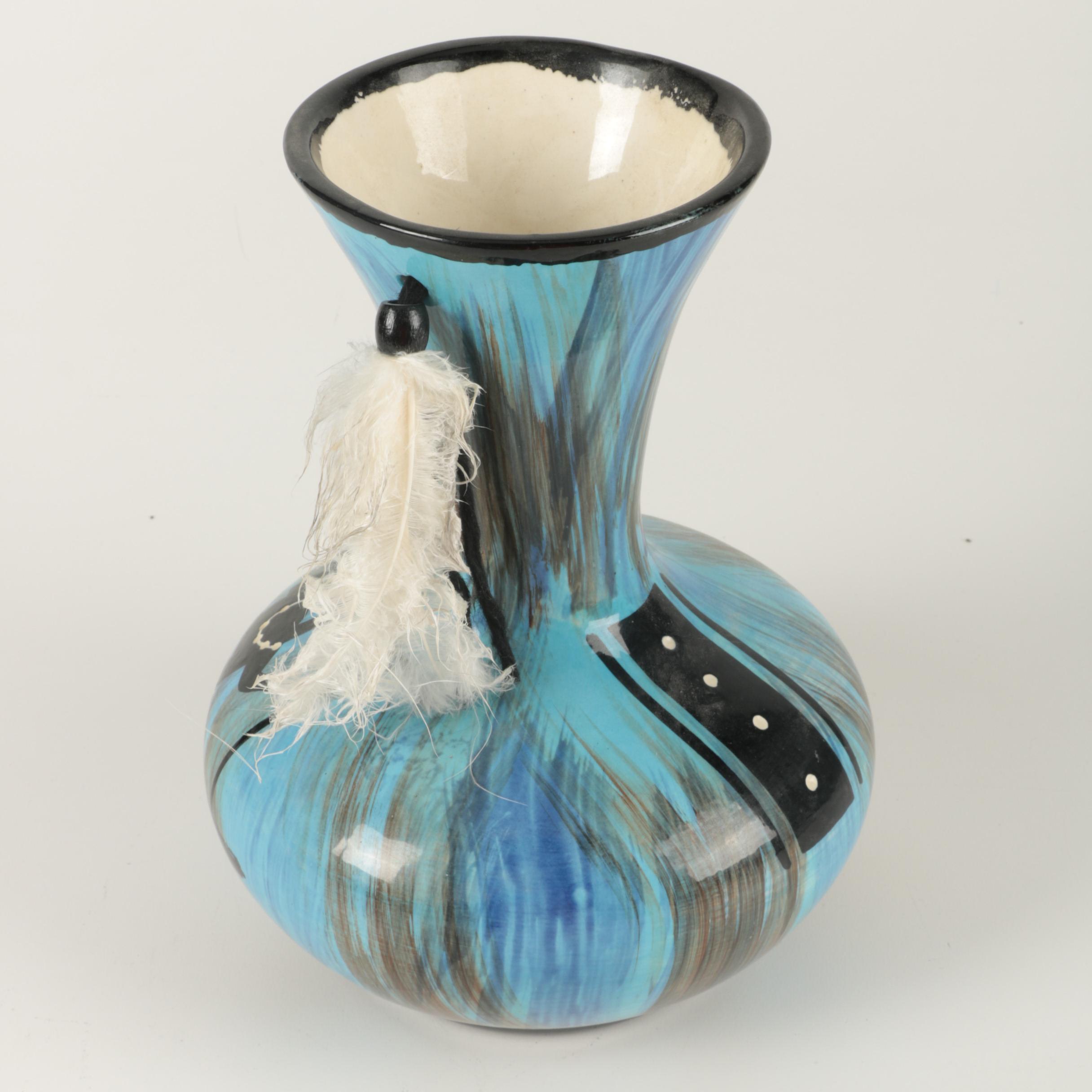 Native American Style Art Pottery Vase