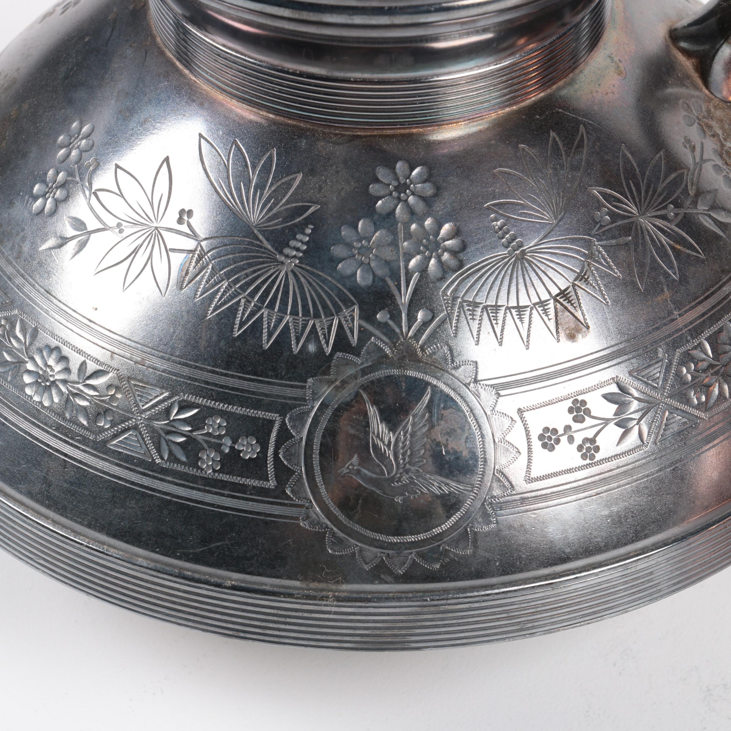 Simpson, Hall, Miller & Co. Silver-Plated Teapot with Coppercraft Guild Kettle