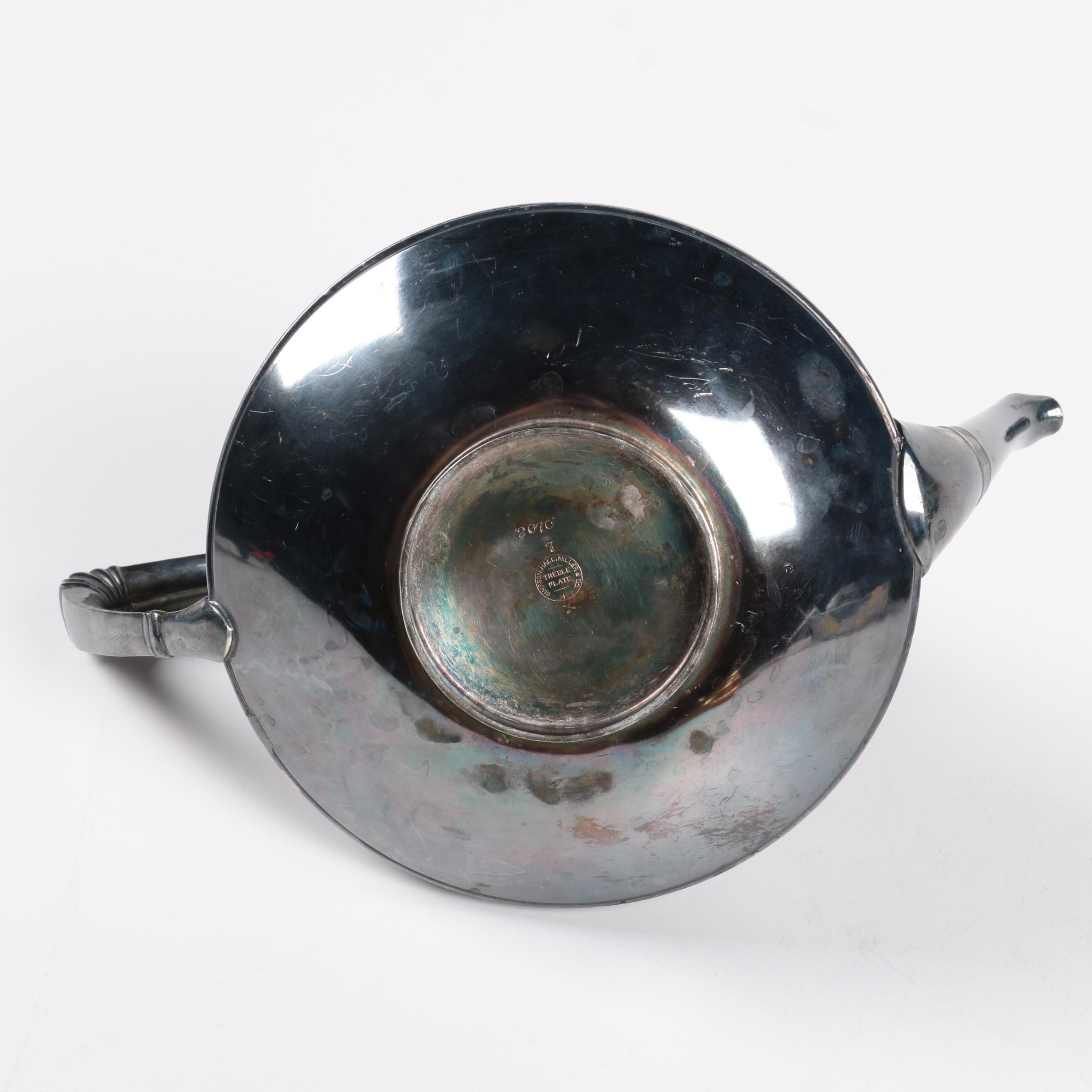 Simpson, Hall, Miller & Co. Silver-Plated Teapot with Coppercraft Guild Kettle
