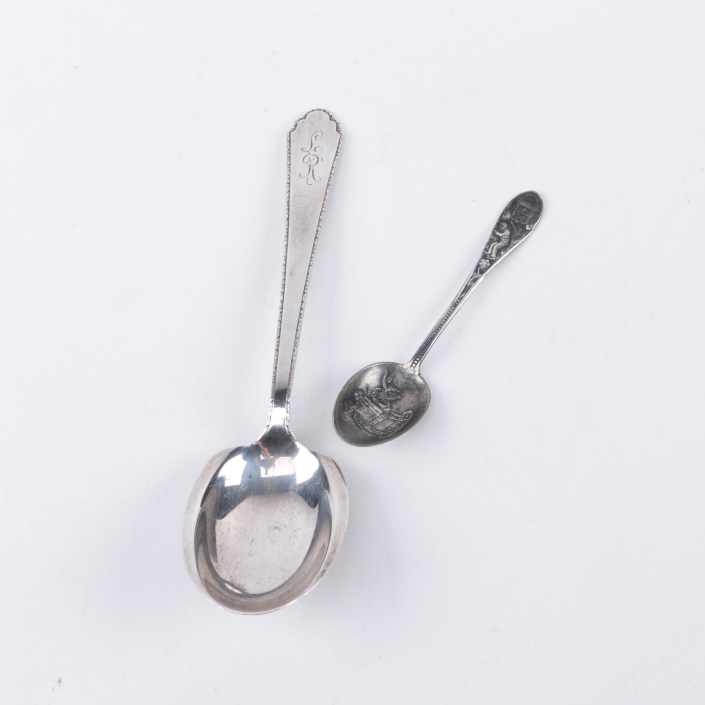 Lunt "Treasure" Sterling Silver Spoon and Sterling Silver Souvenir Spoon