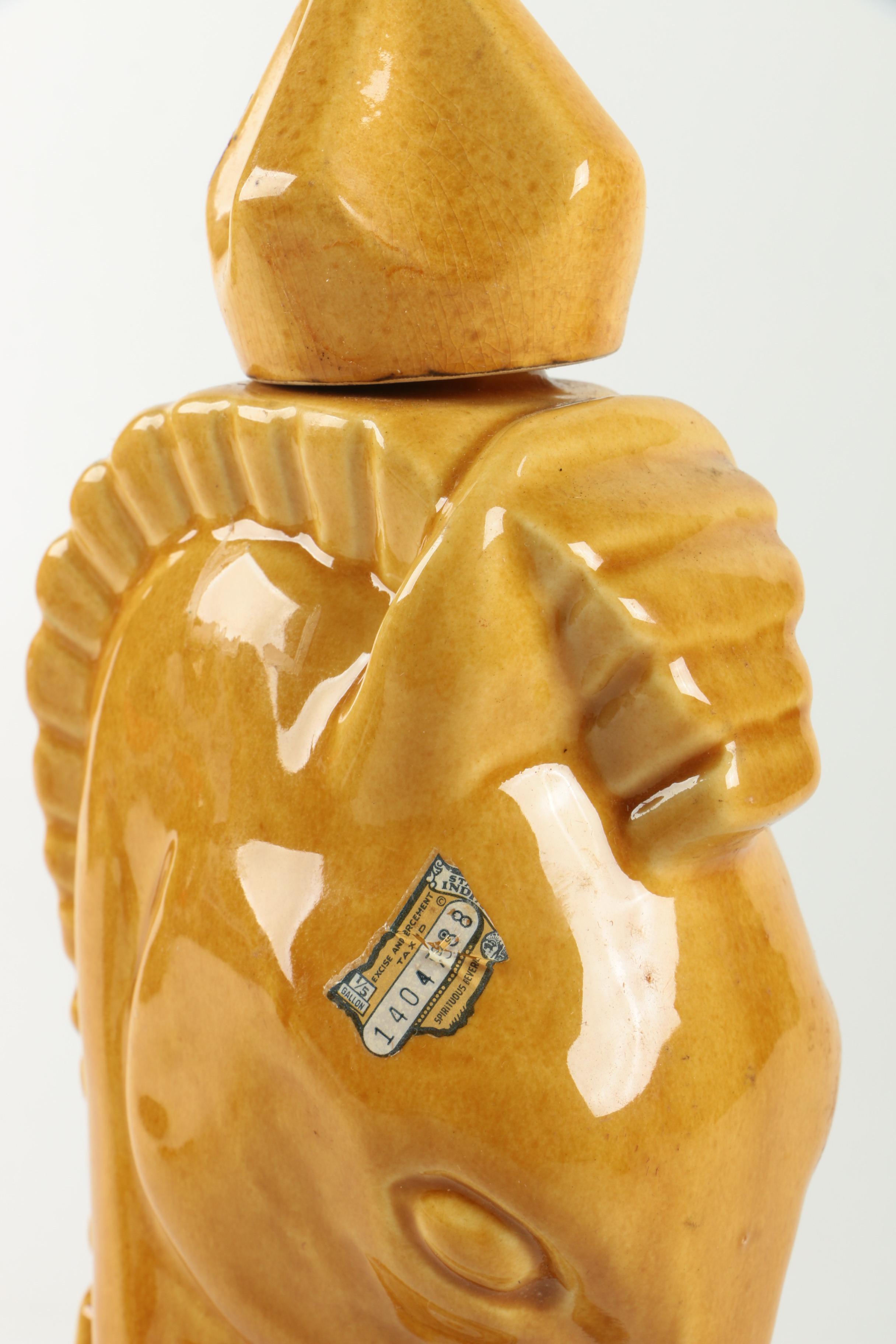 Vintage Old Crow Chess Piece Whisky Decanters