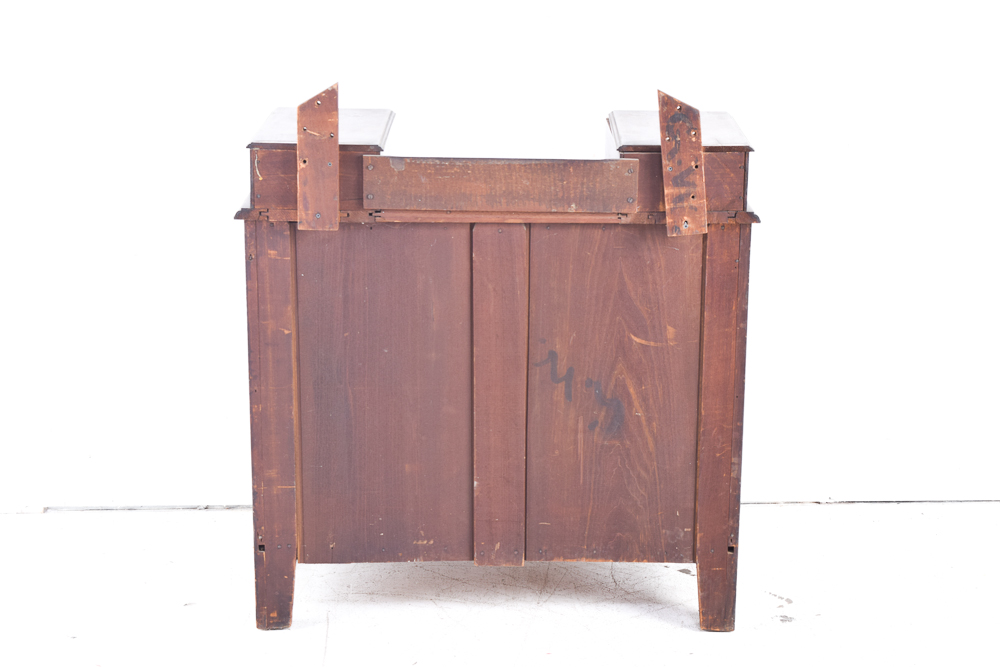 Antique Victorian Walnut Dresser with Mirror and Marble Top