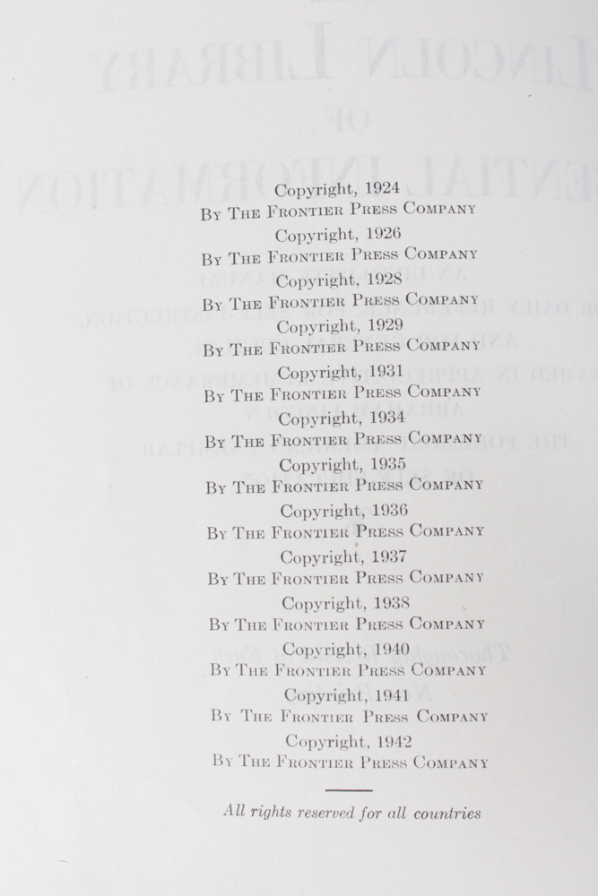 "Lincoln Library of Essential Information"