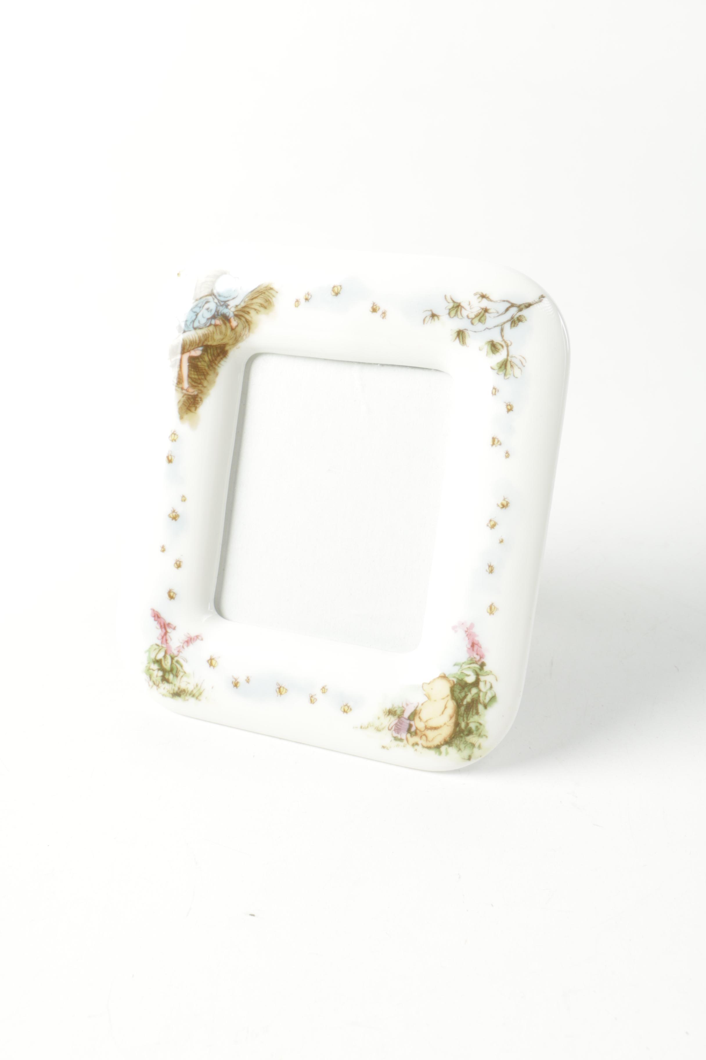 Glass Cake Stand and Royal Doulton Picture Frame
