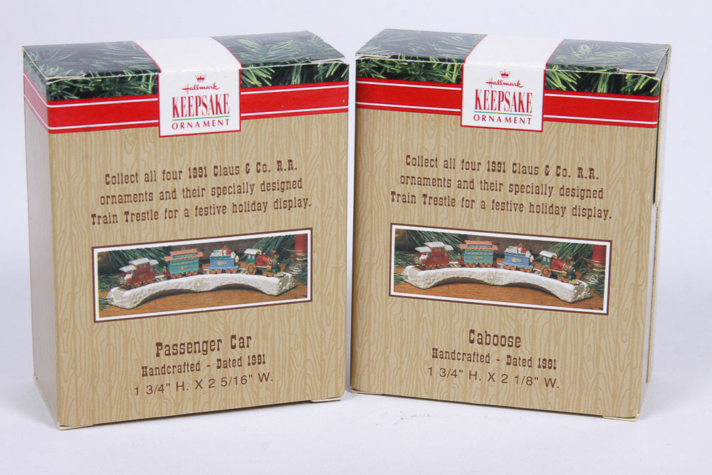 Vintage Hallmark Claus & Co. Railroad Ornaments