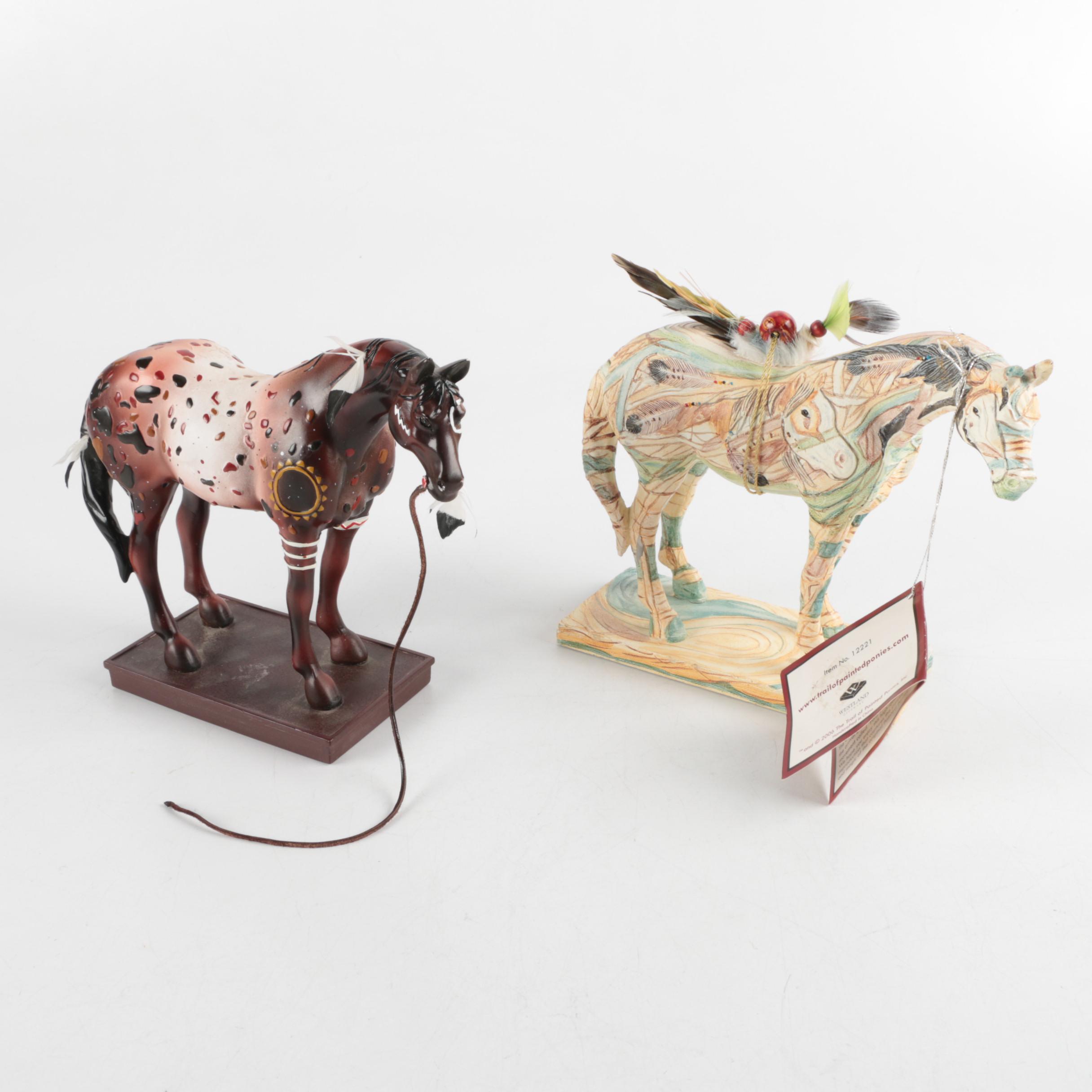 Pair of Signed "Trail of Painted Ponies" Horse Figurines