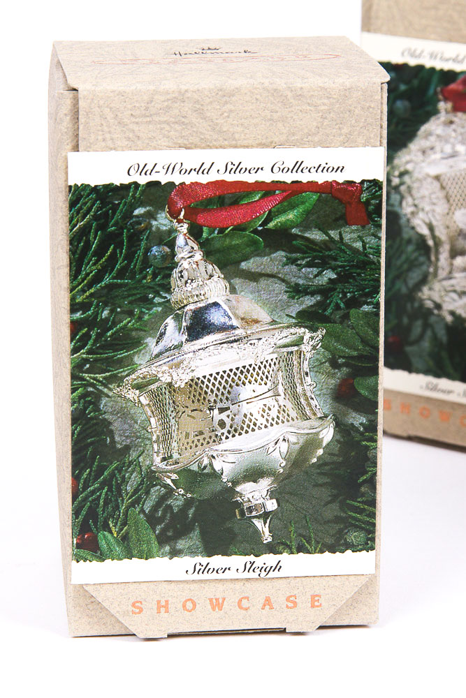 Hallmark "Old World Silver Collection" Plated Silver Holiday Ornaments