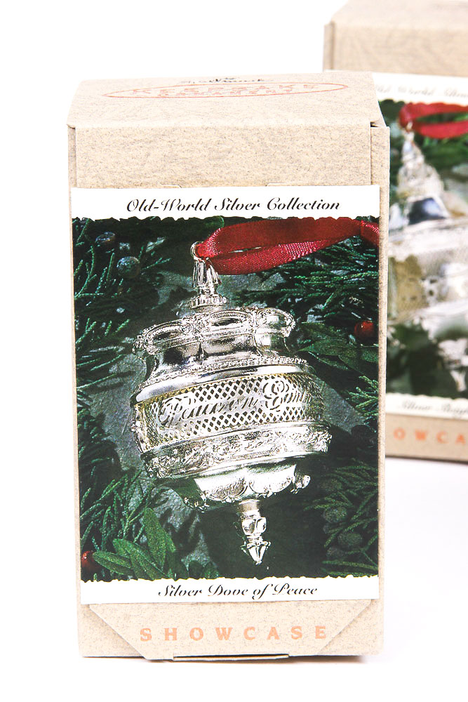 Hallmark "Old World Silver Collection" Plated Silver Holiday Ornaments
