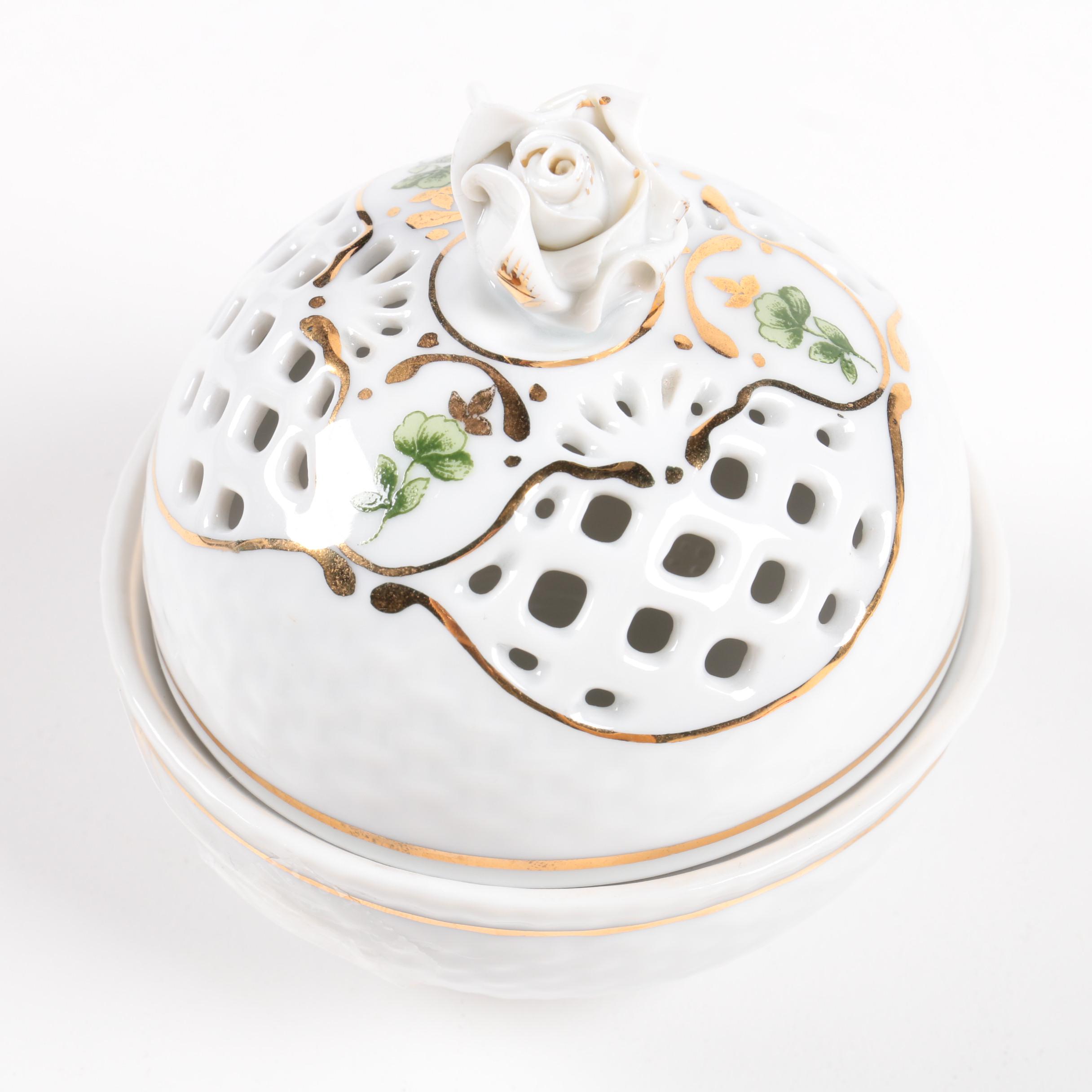 Hollohaza Hungary Pompander Ball and Trinket Dish