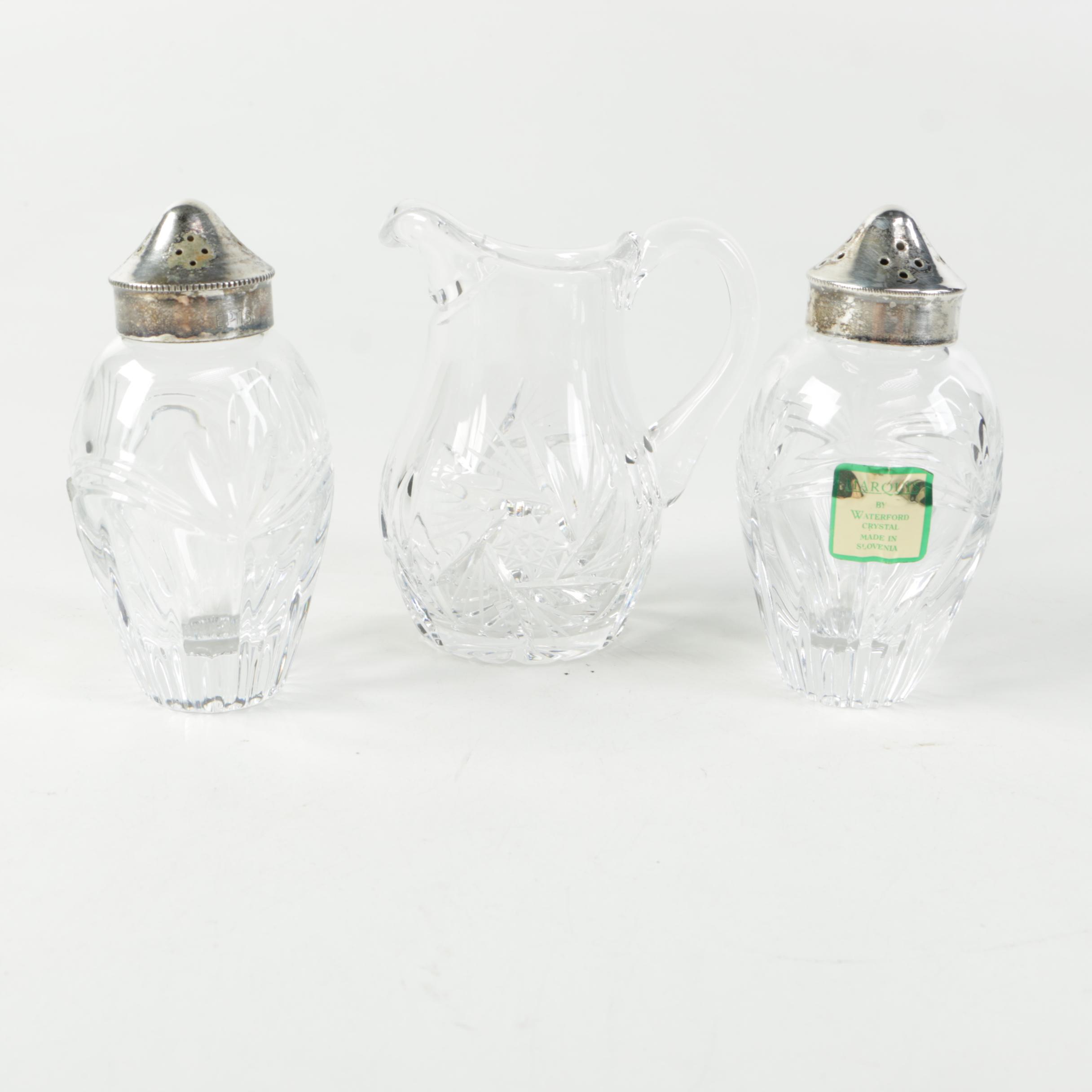 Tableware including Marquis by Waterford "Calais" Salt and Pepper Shakers