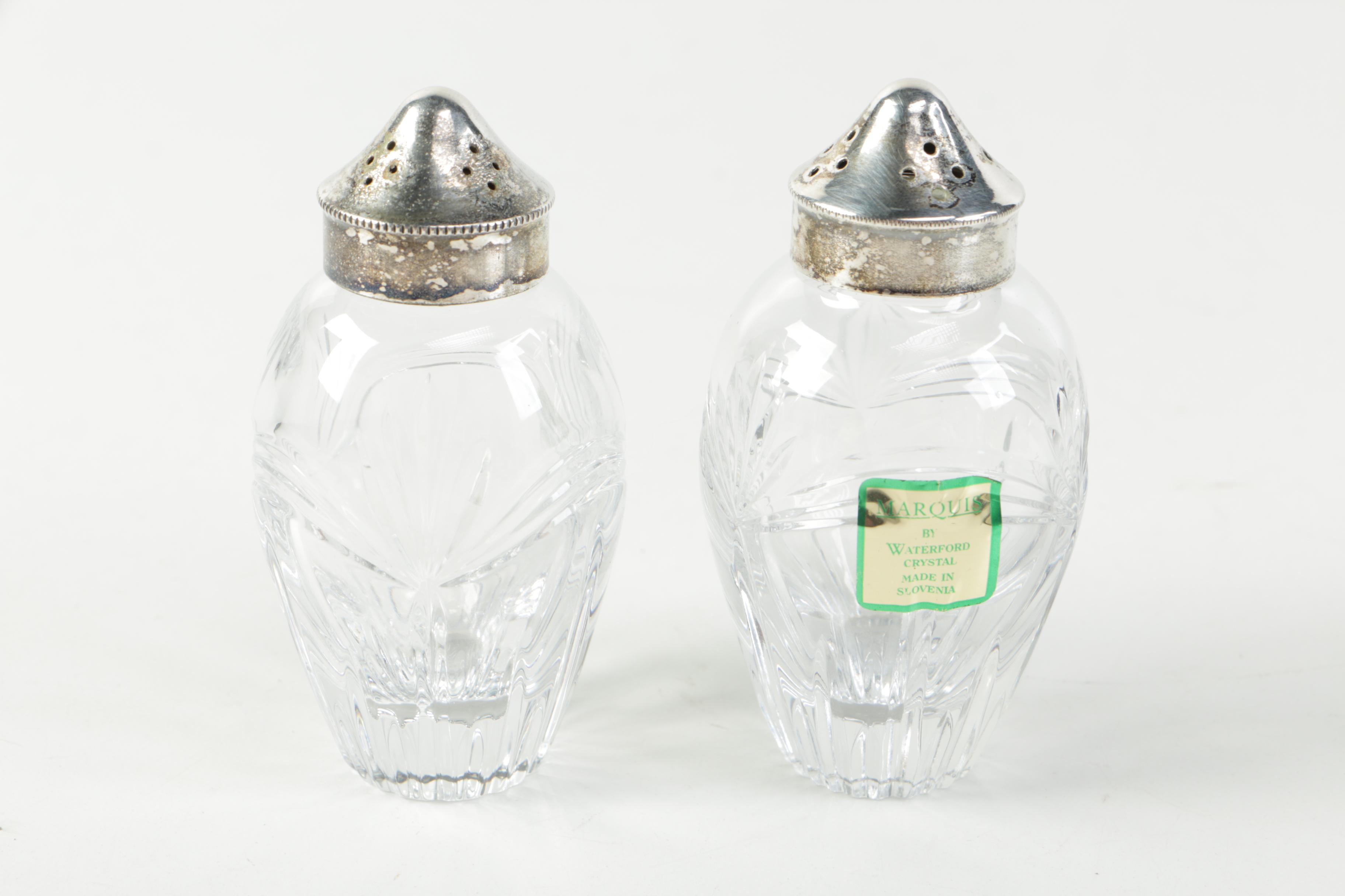 Tableware including Marquis by Waterford "Calais" Salt and Pepper Shakers