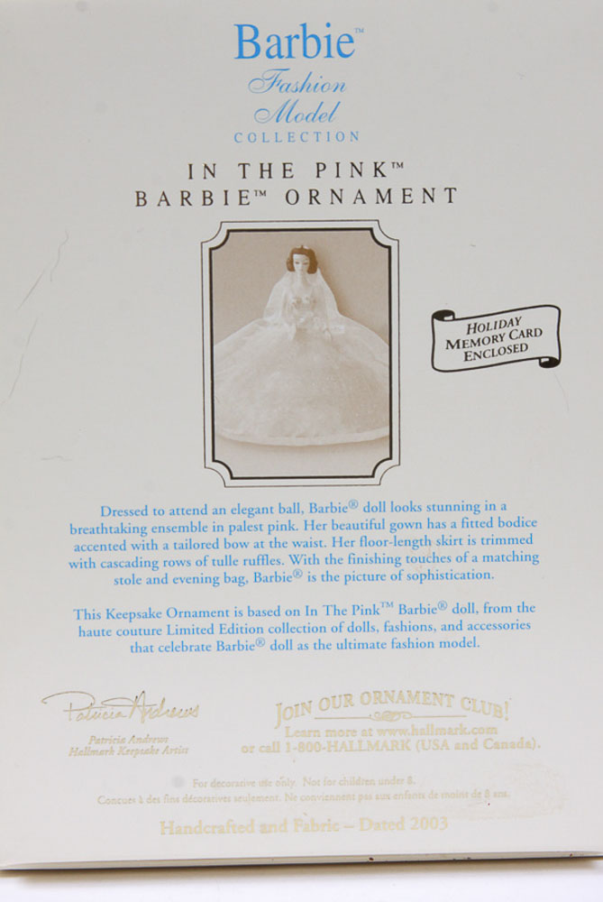 Hallmark Collectible Ornaments Featuring Barbie Doll Designs