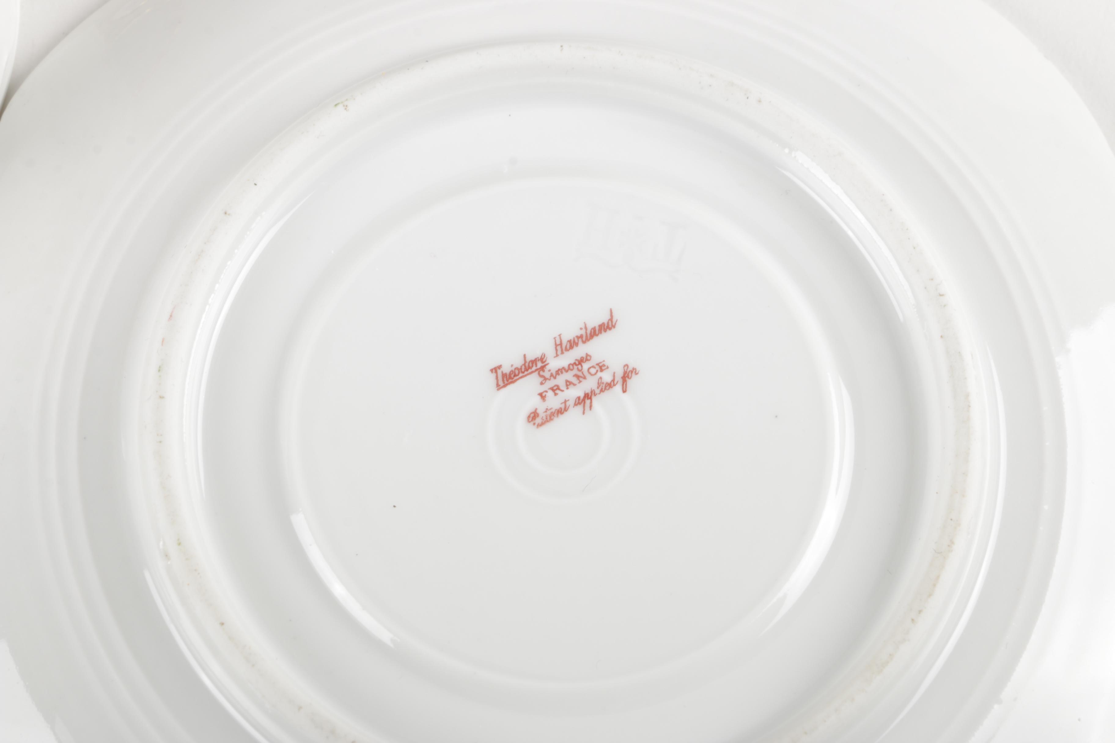 Vintage Porcelain Teacups and Saucers Including Théodore Haviland Limoges