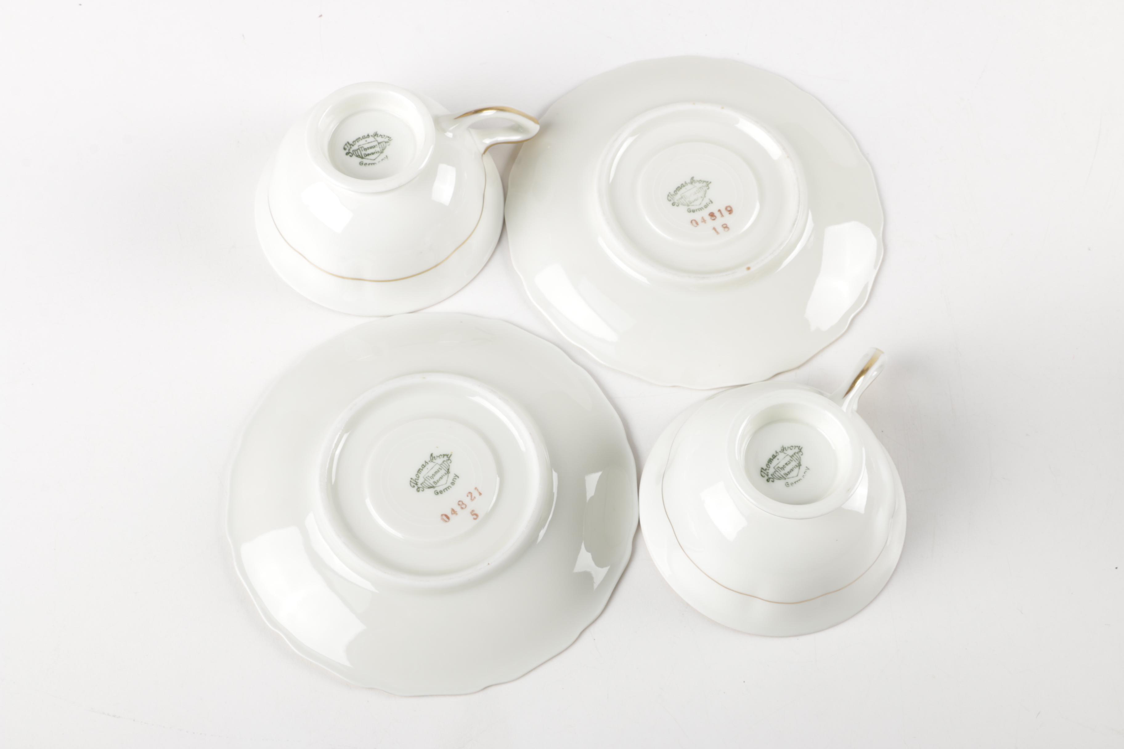 Vintage Porcelain Teacups and Saucers Including Théodore Haviland Limoges