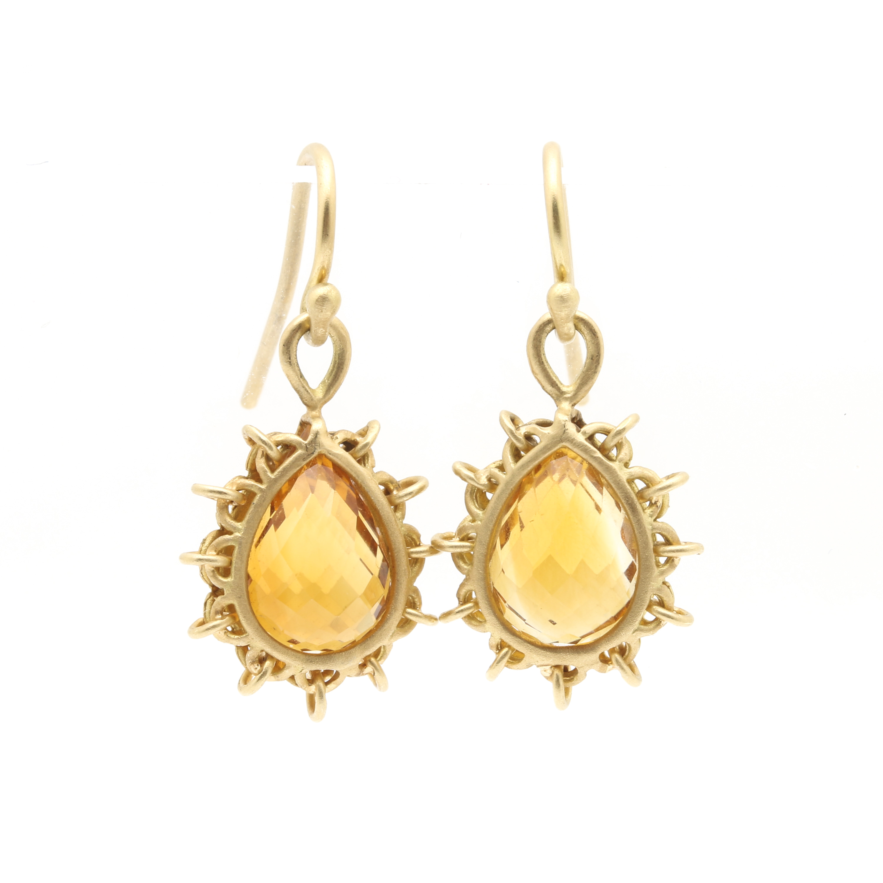 Anthony Nak 18K Yellow Gold Citrine Earrings