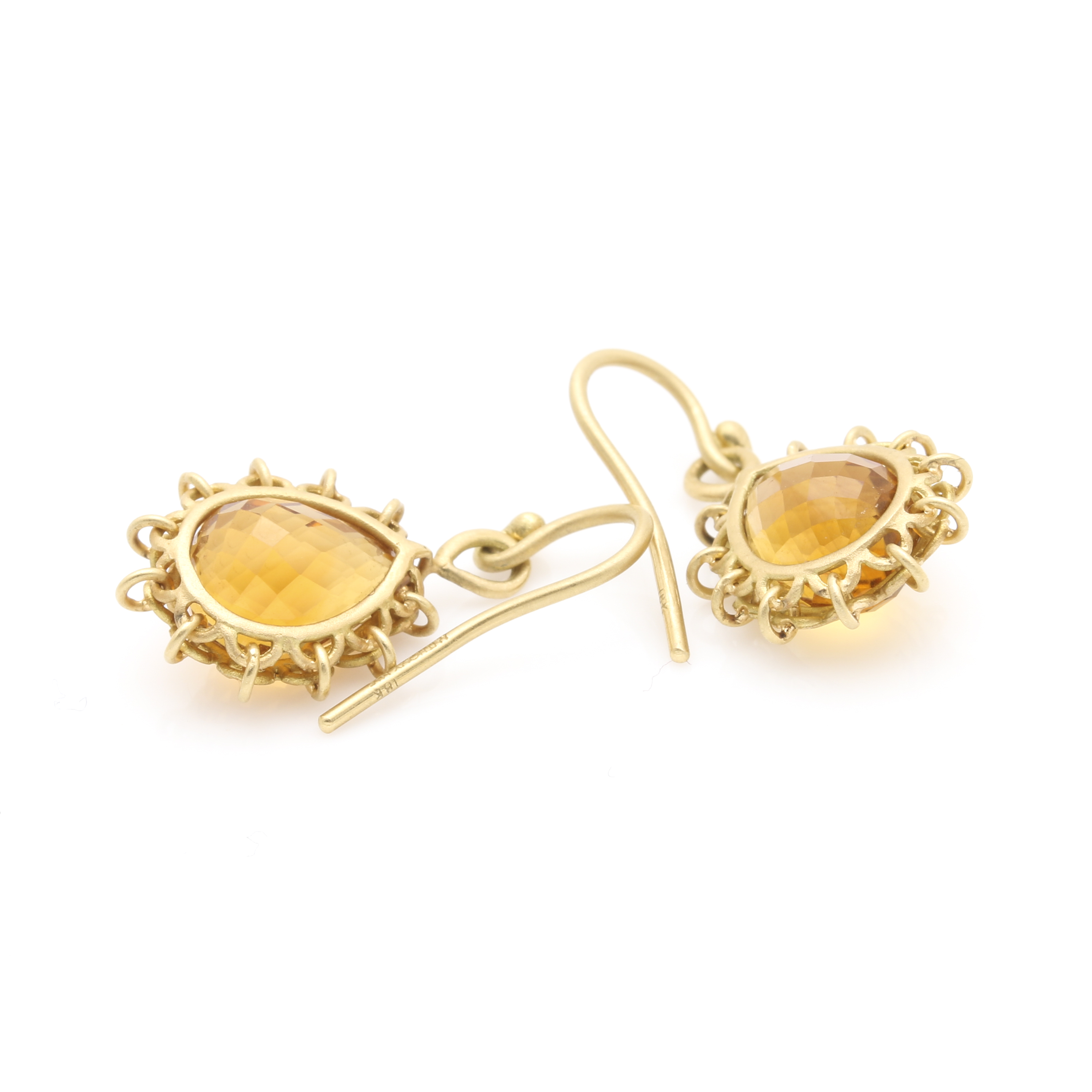 Anthony Nak 18K Yellow Gold Citrine Earrings