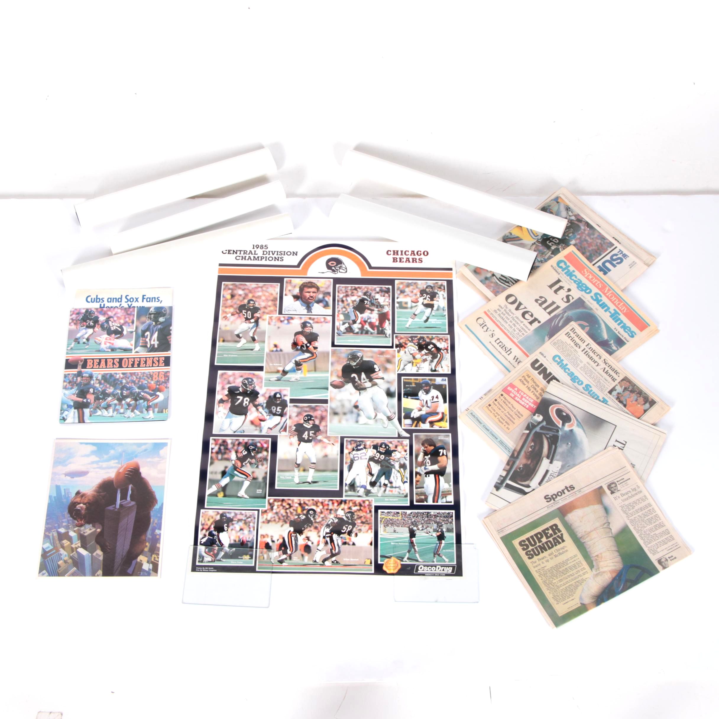 Vintage Chicago Bears Posters and Newspapers