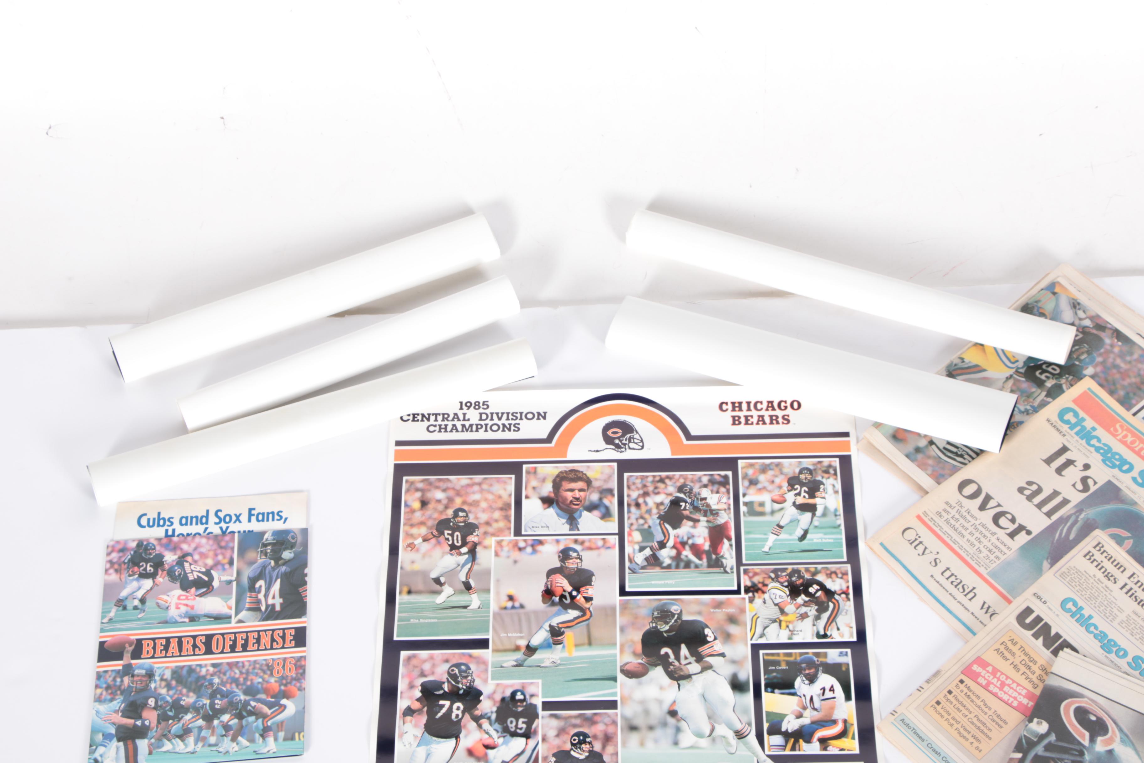 Vintage Chicago Bears Posters and Newspapers