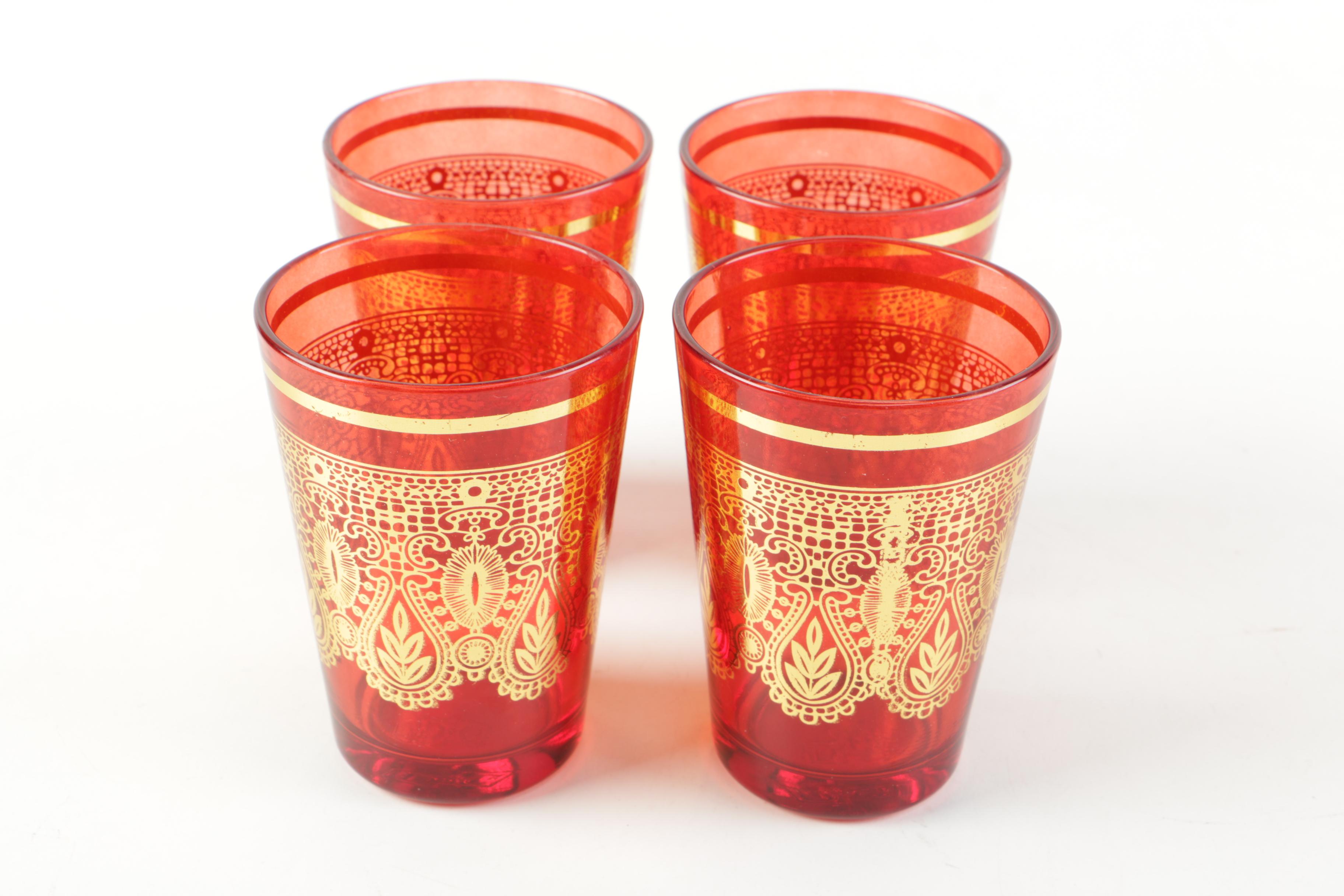Royal Chelsea "Golden Rose" Saucer and D&G Tumblers