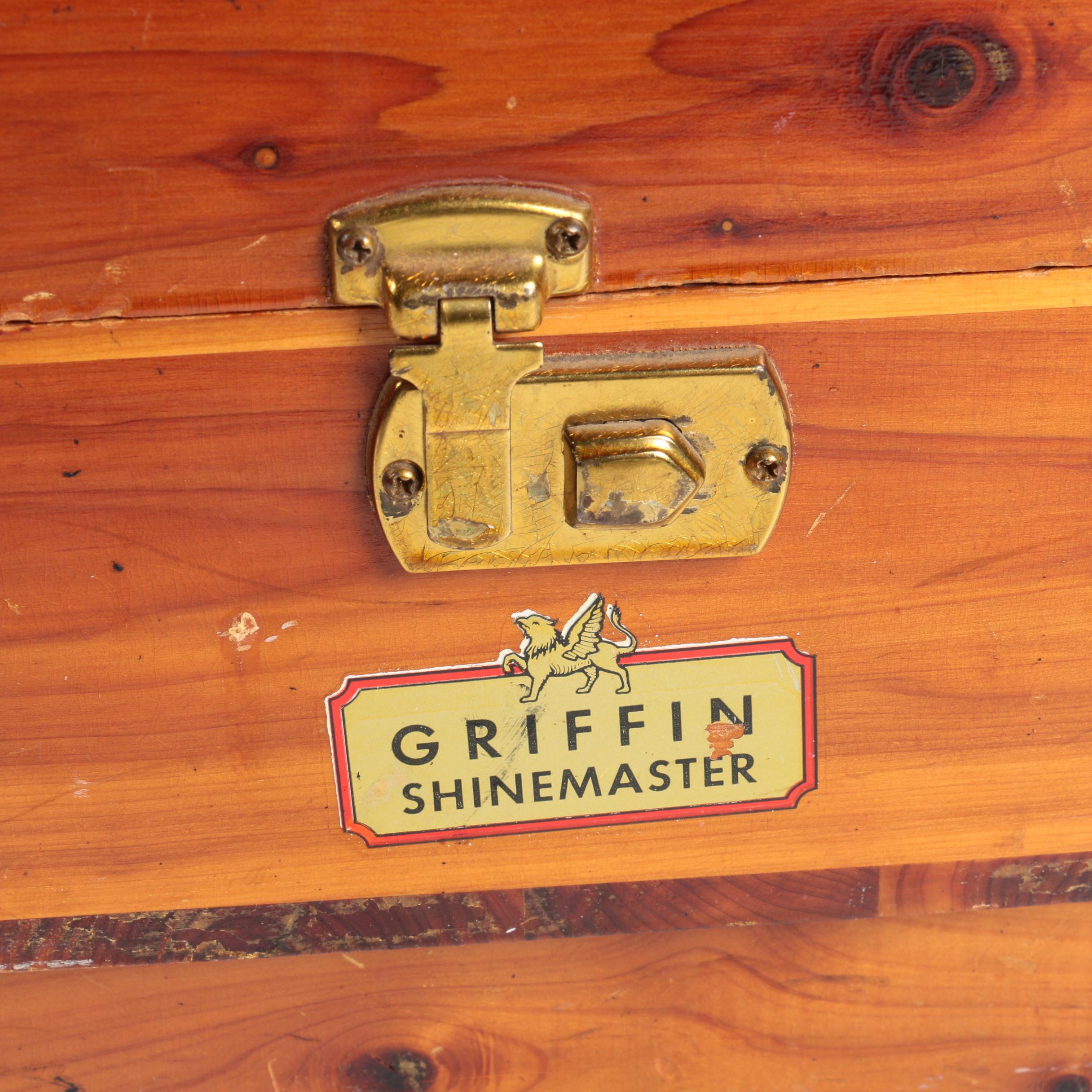 Vintage Griffin Shinemaster Cedar Shoe Shine Box with Tools