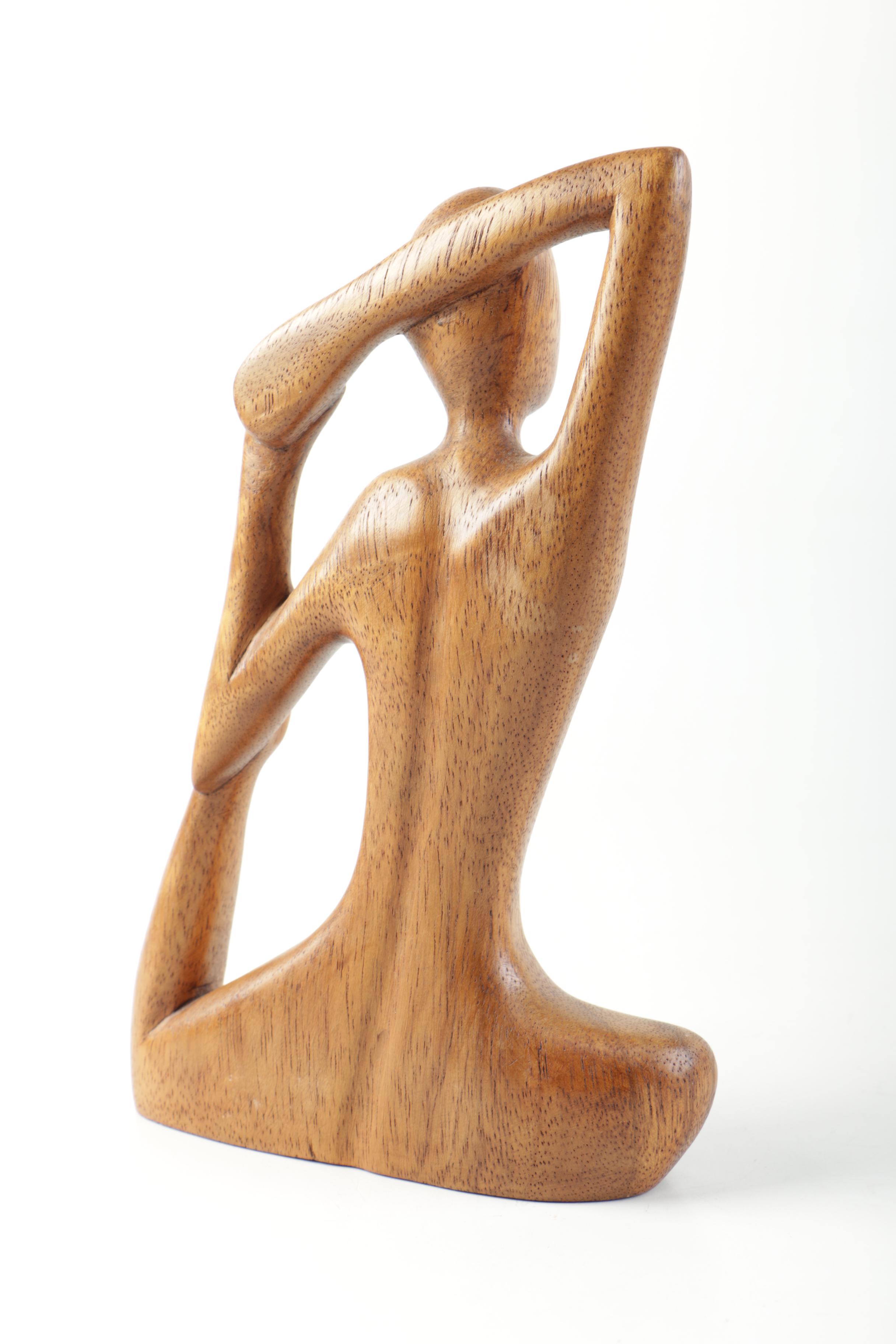 Decorative Gourd and Wood Carving of a Figure