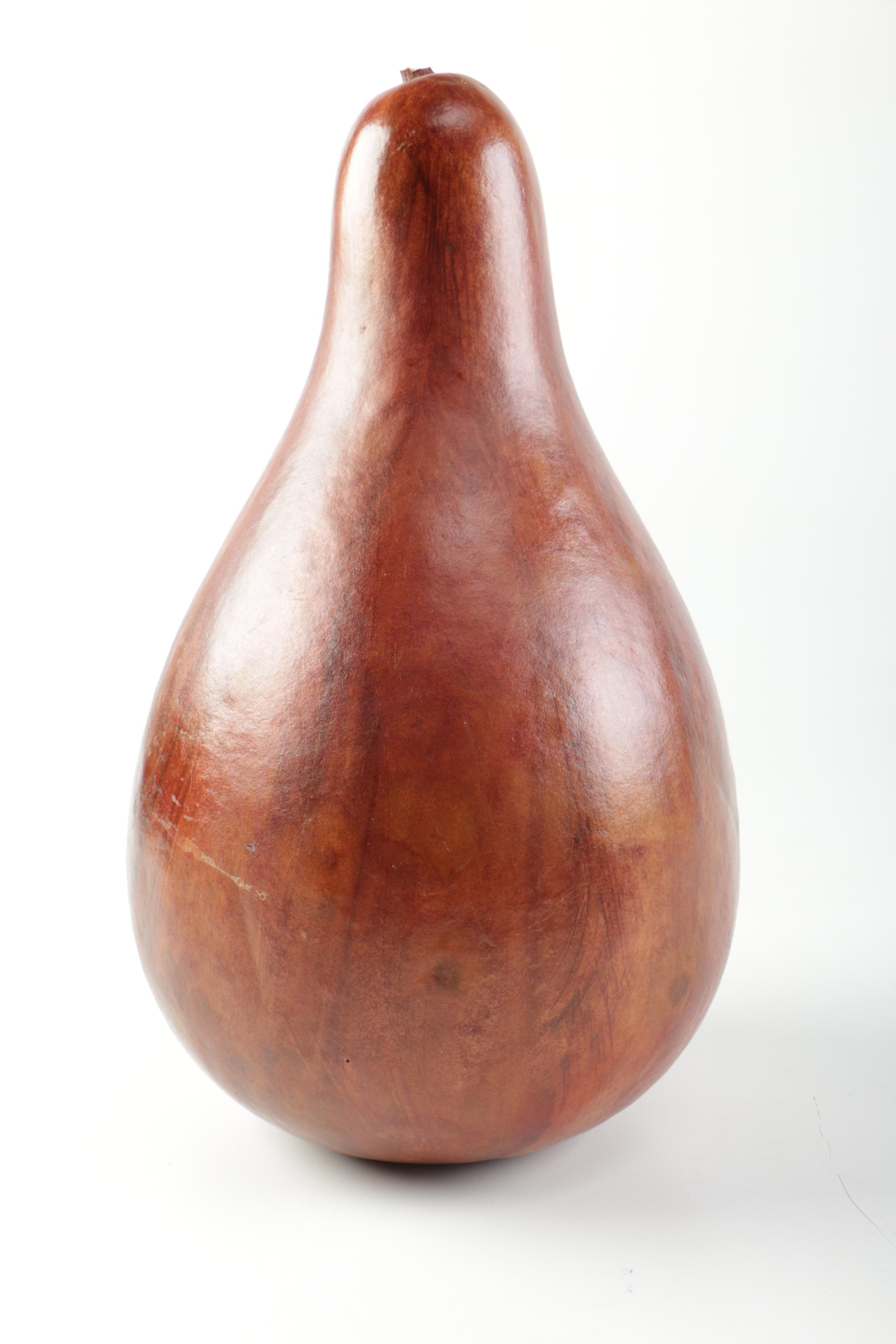 Decorative Gourd and Wood Carving of a Figure