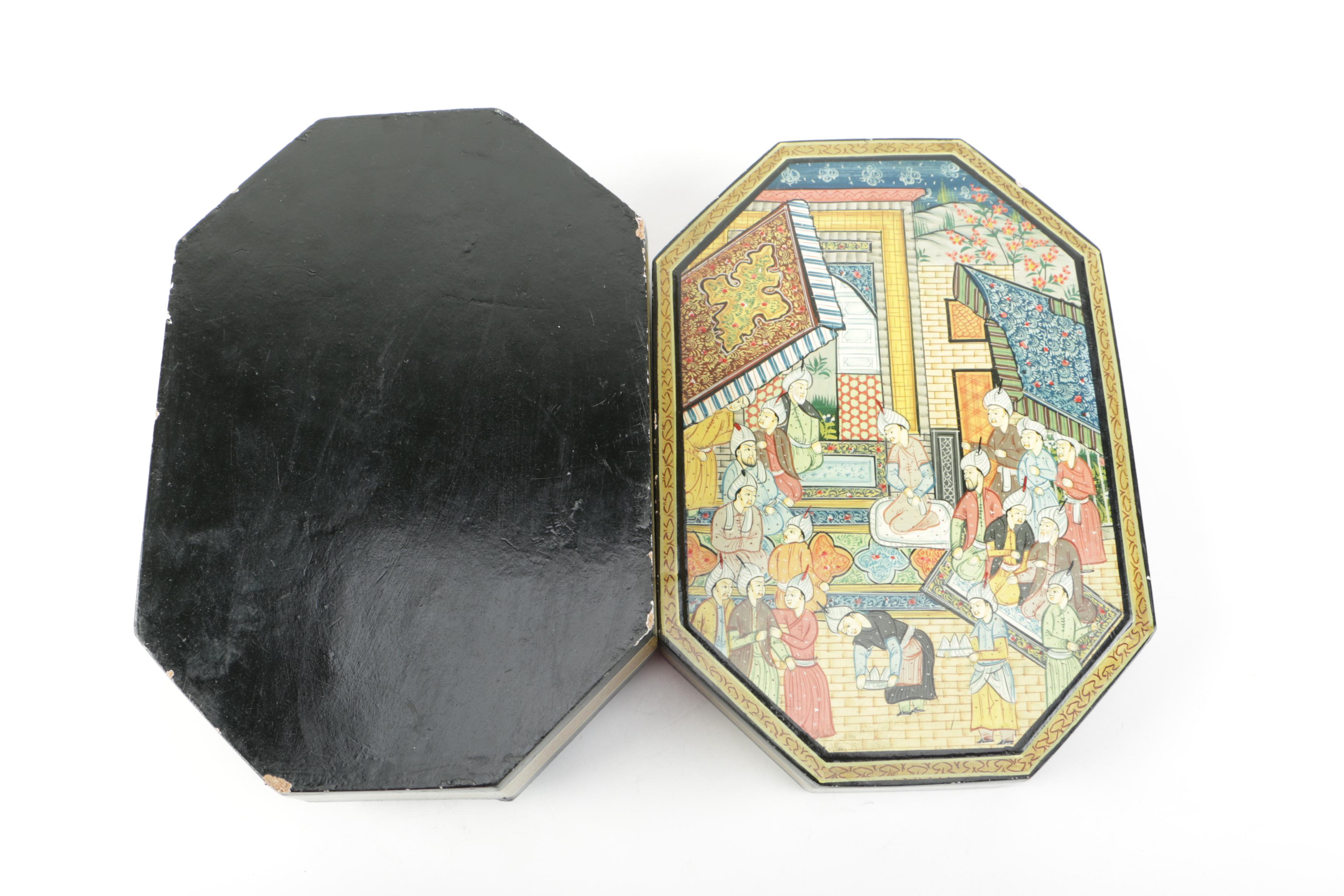 Hand Painted Boxes and Decorative Urn