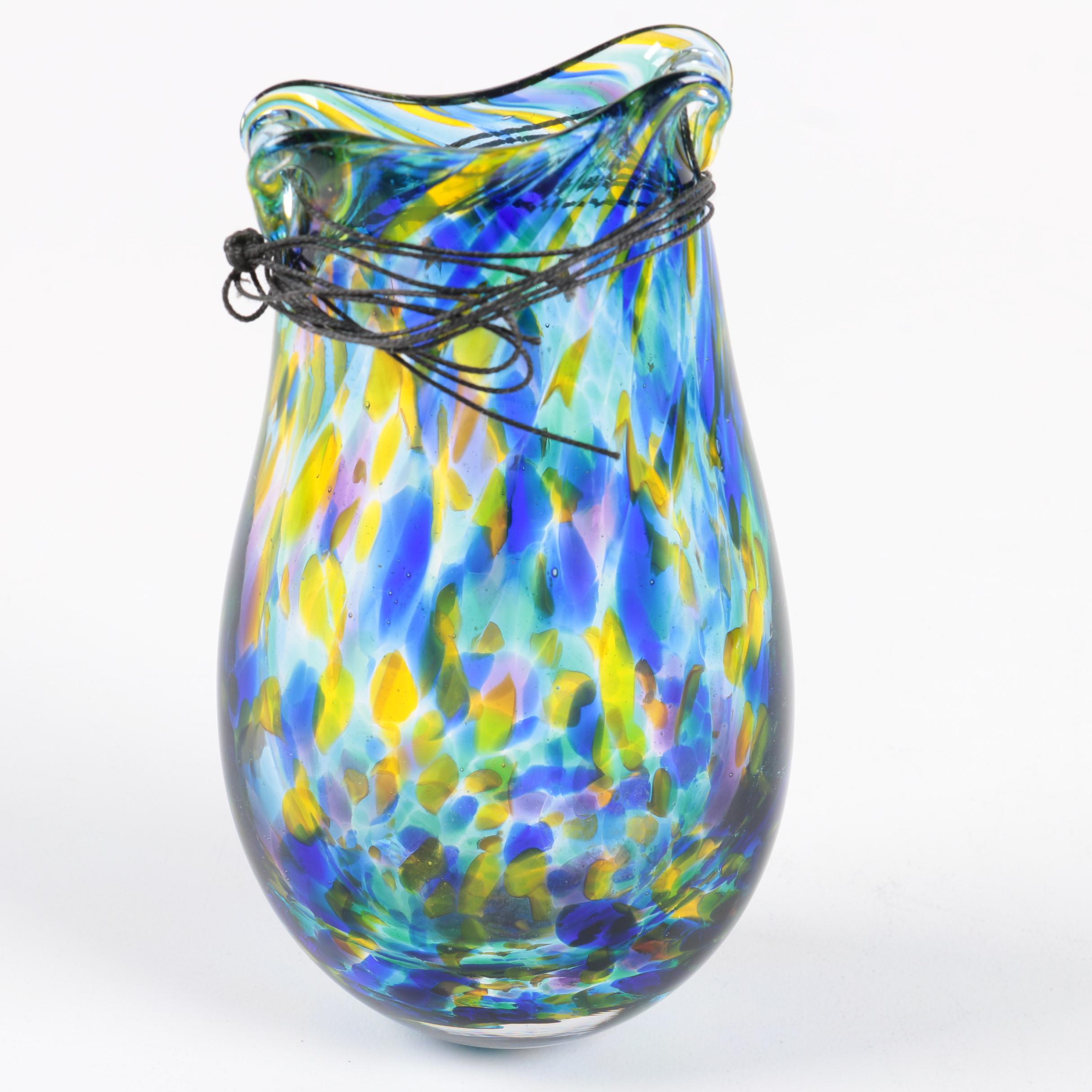 Hand Blown Art Glass Vases Featuring Burchetta Glassblowing Studio