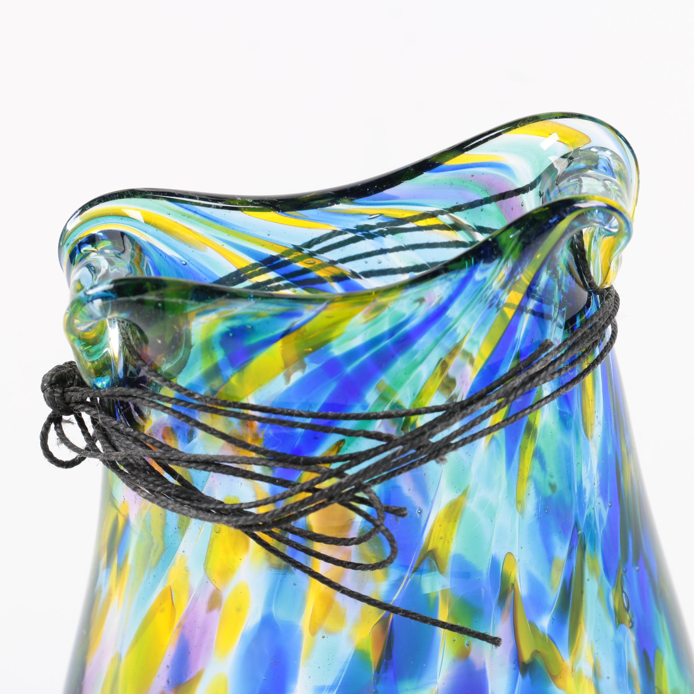 Hand Blown Art Glass Vases Featuring Burchetta Glassblowing Studio