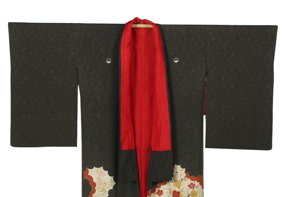 Late Taisho/Early Showa Period Japanese Rinzu Silk Kimono