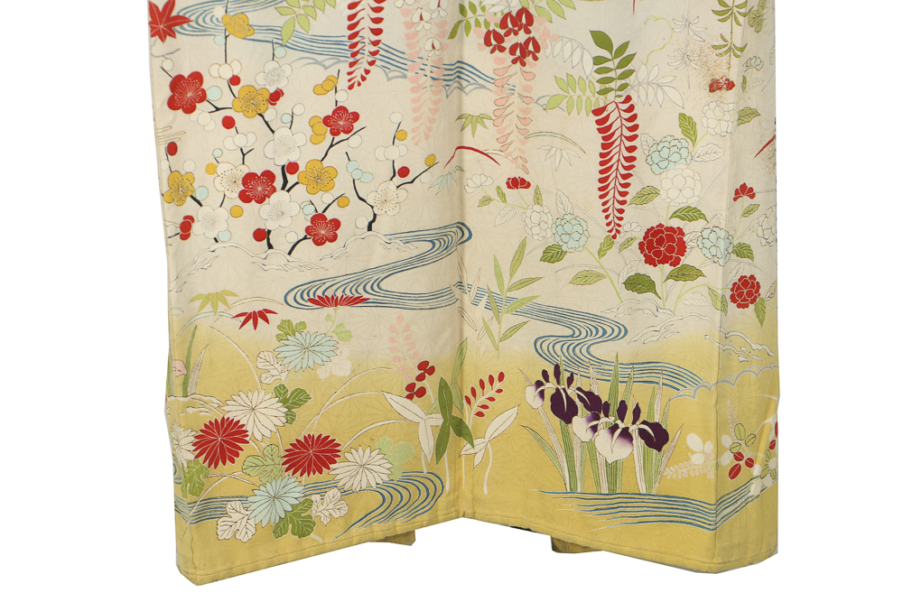 Late Taisho/Early Showa Period Japanese Rinzu Silk Kimono