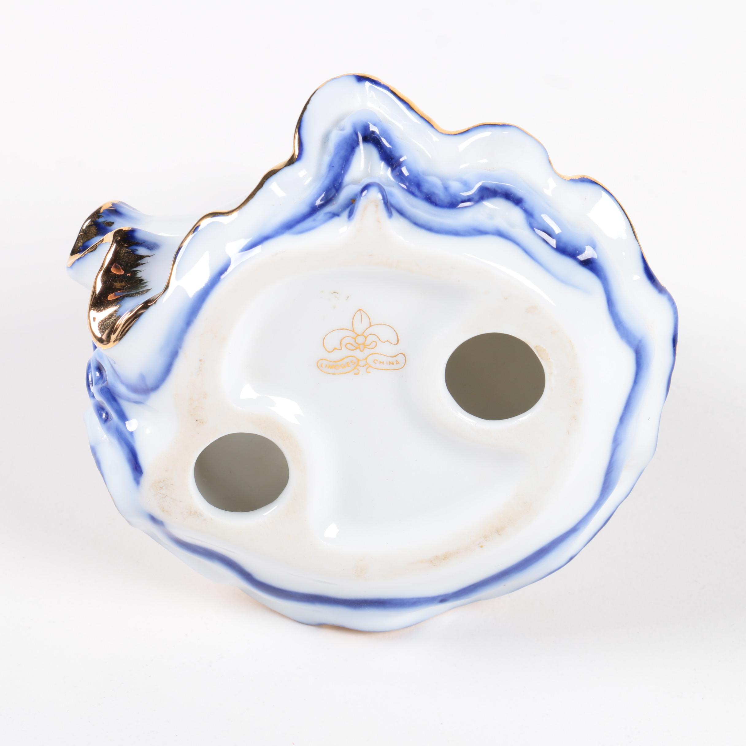 Limoges Girl in Floral Dress Figurine