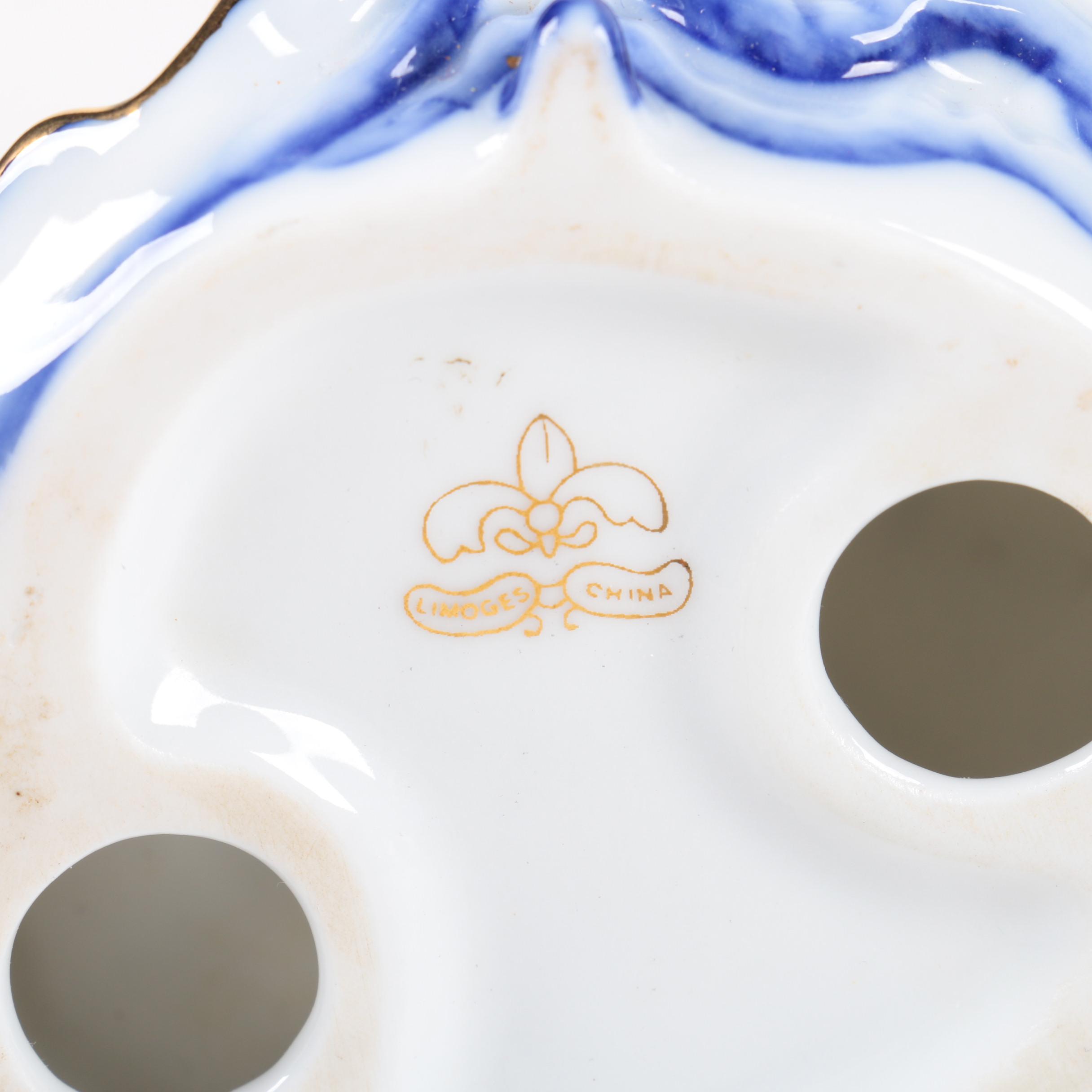 Limoges Girl in Floral Dress Figurine