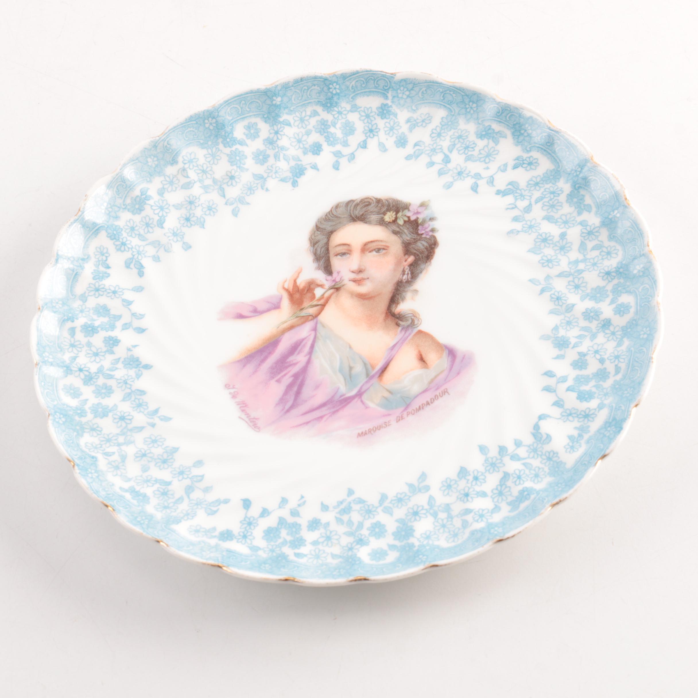 Antique Porcelain Portrait Plates