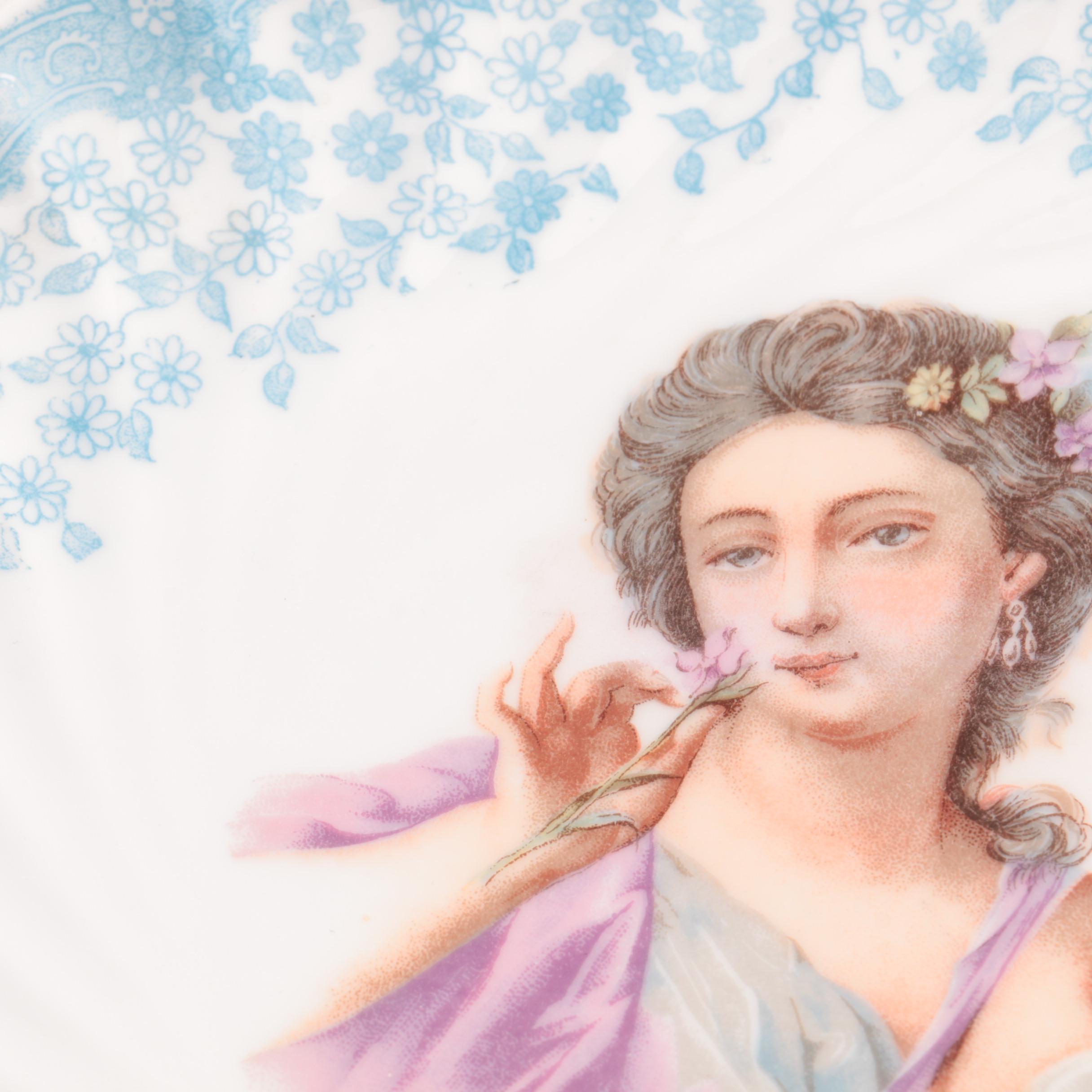 Antique Porcelain Portrait Plates