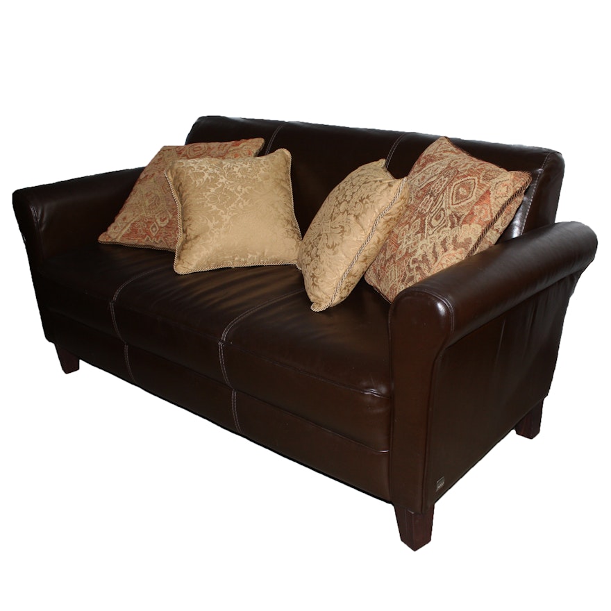 Contemporary Italian Brown Leather Sofa