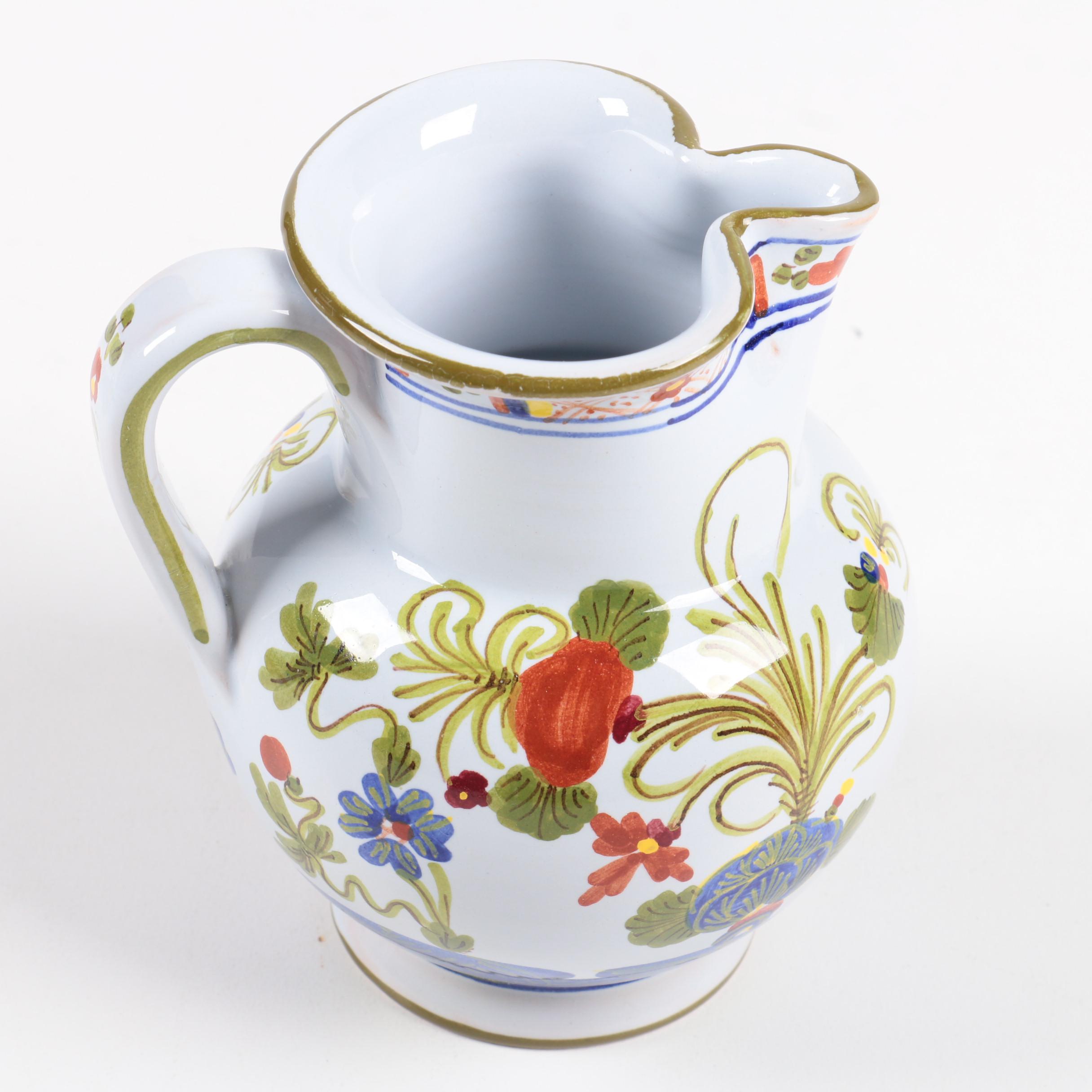 CACF Faenza Hand Painted Italian Creamer and Other