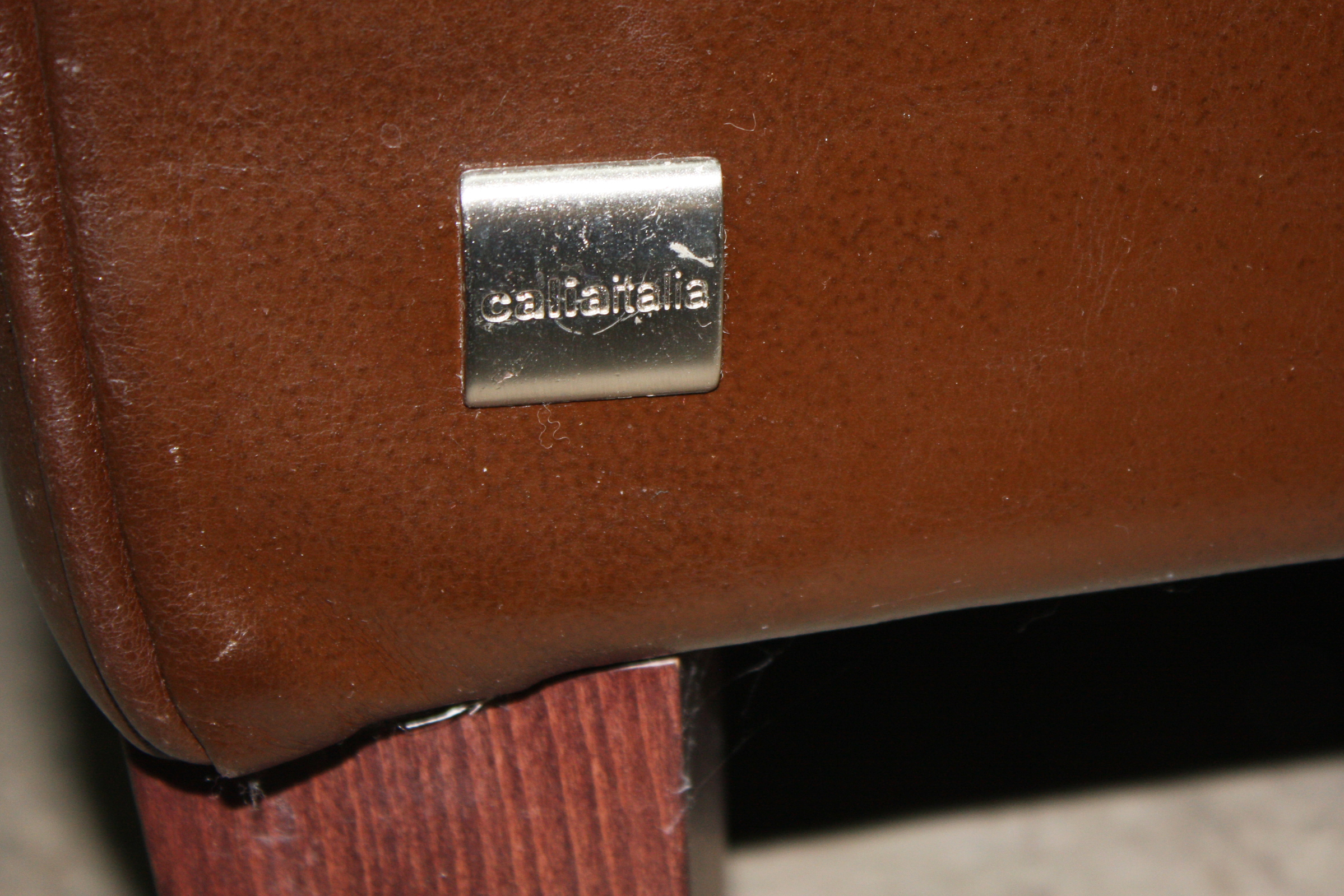 Contemporary Italian Brown Leather Sofa